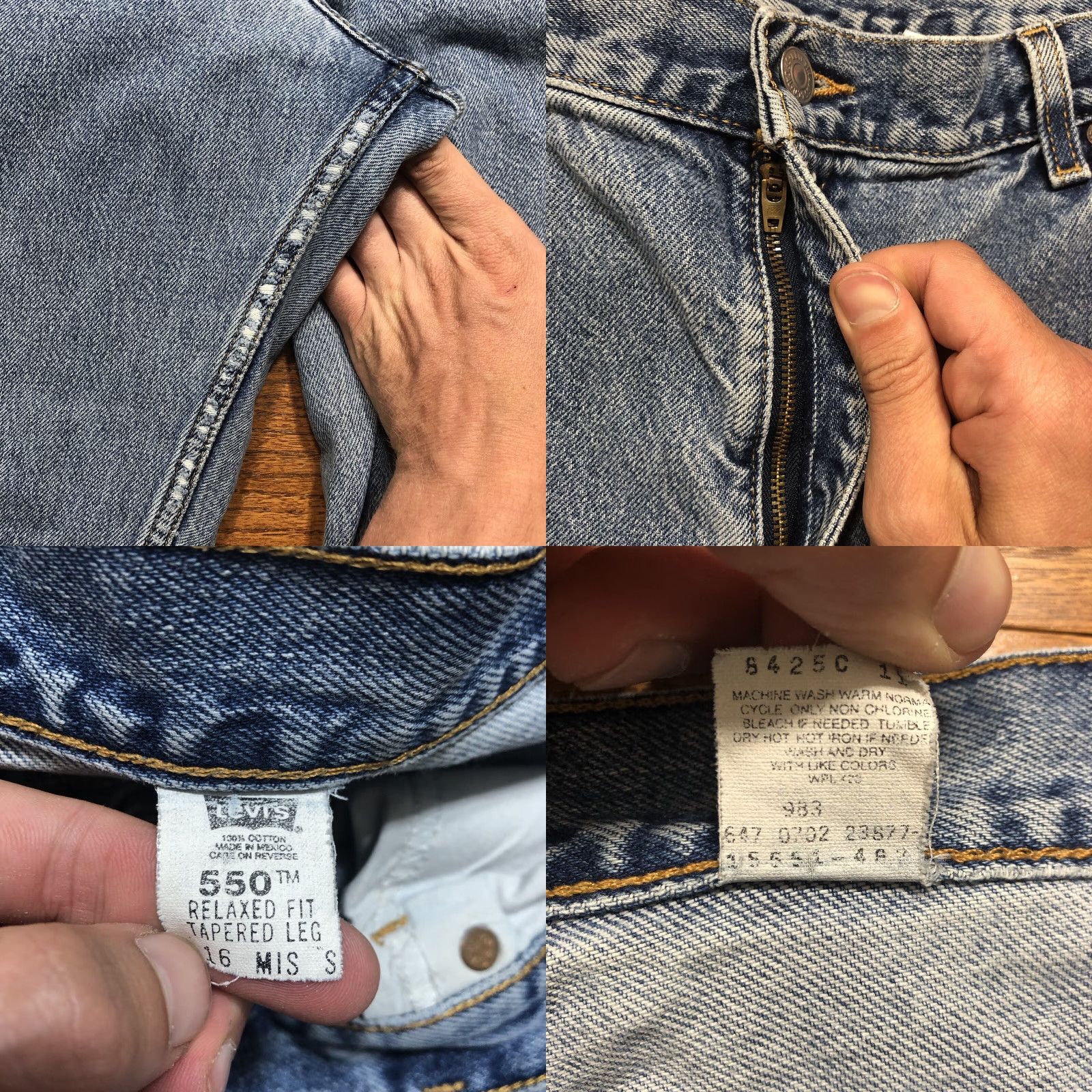 Levi's VINTAGE Levi's 550 Jeans Tapered High Rise 16 X 28.5 Inseam Blue Women's Regular 12 in Rise 5-Pocket Denim Cotton Zipper Closure 80s 90s Grunge Size 24" / US 00 / IT 34 - 8 Thumbnail