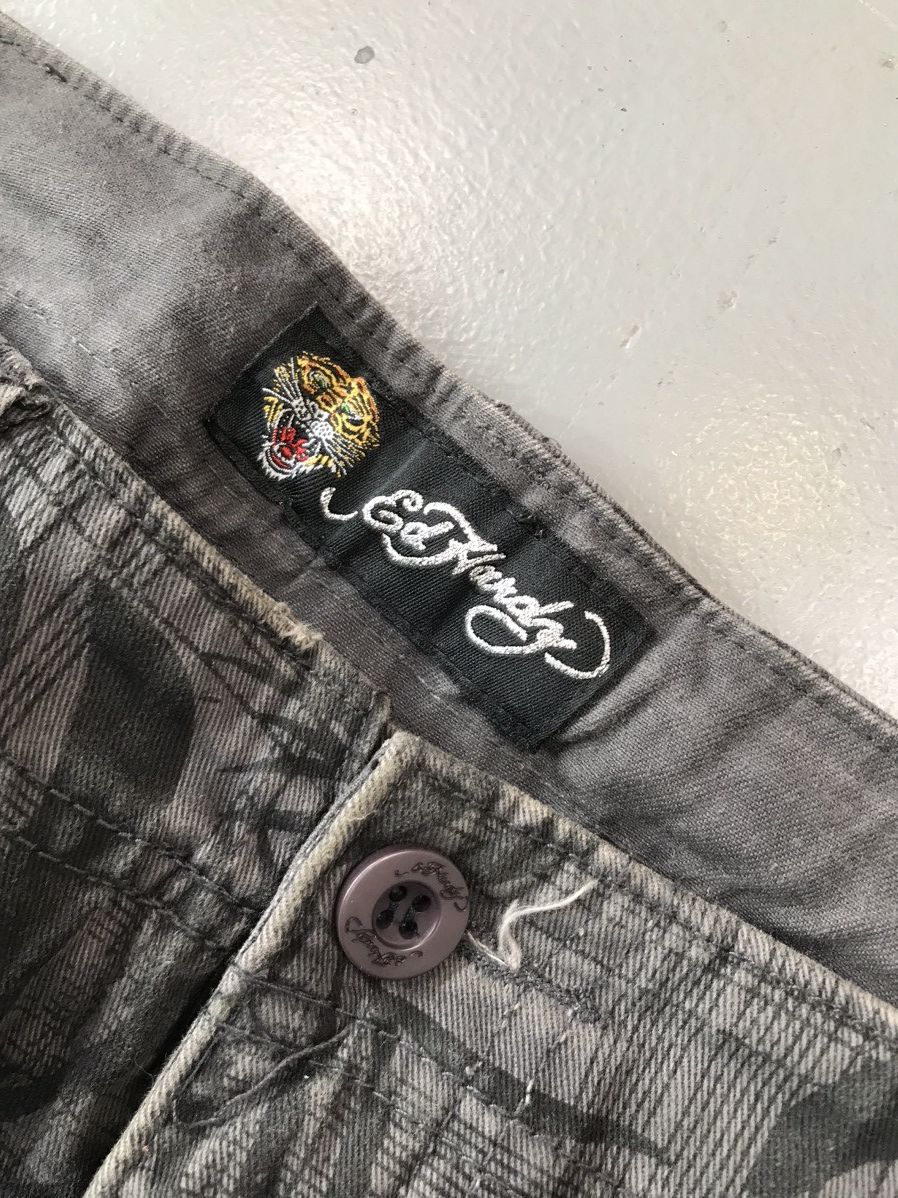 Christian Audigier × Ed Hardy × Vintage Edhardy by Christian Audigier tiger 🐯 embroidered jort Size US 39 - 7 Thumbnail