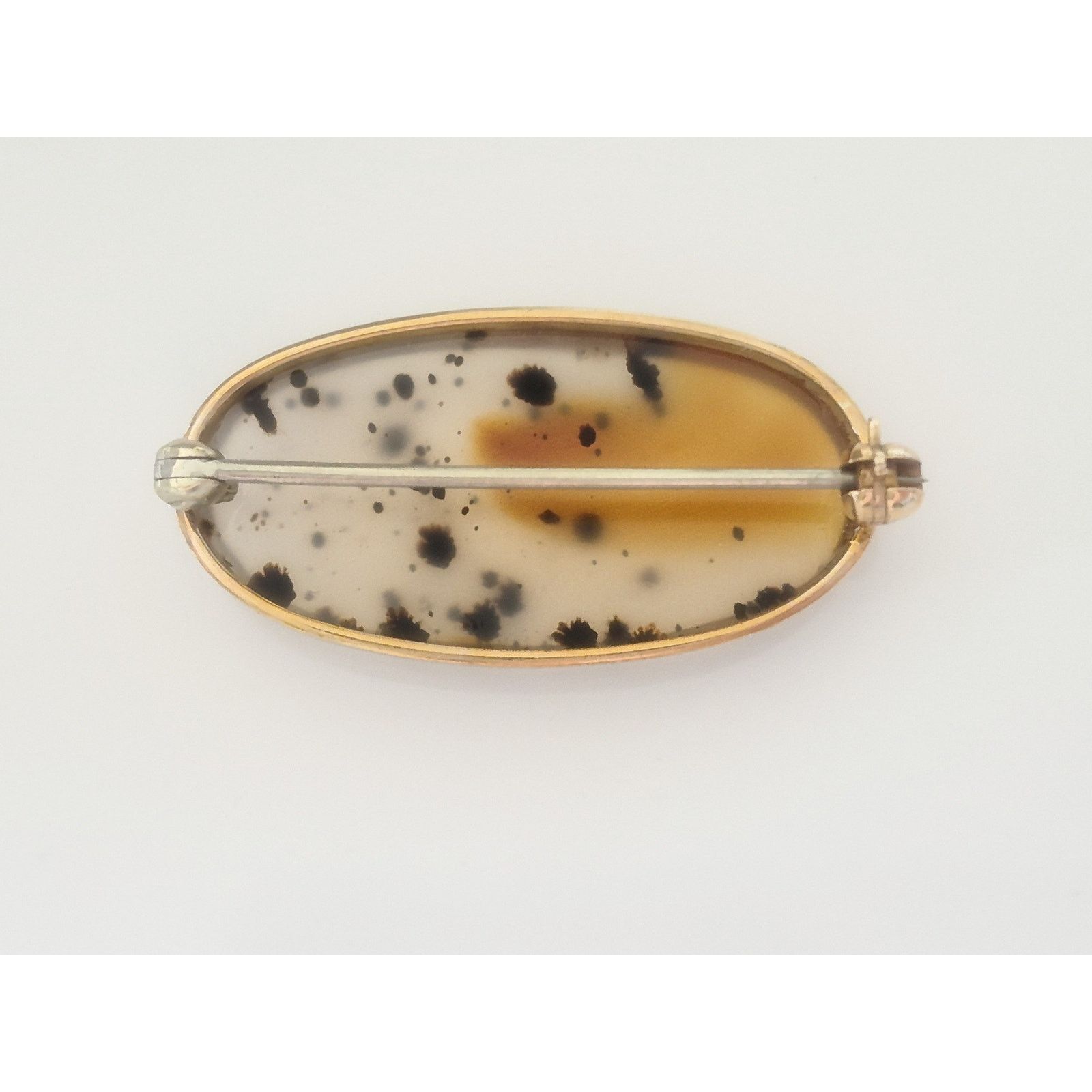 Other Vintage 14K Gold Montana Agate Brooch Pin Size ONE SIZE - 4 Thumbnail