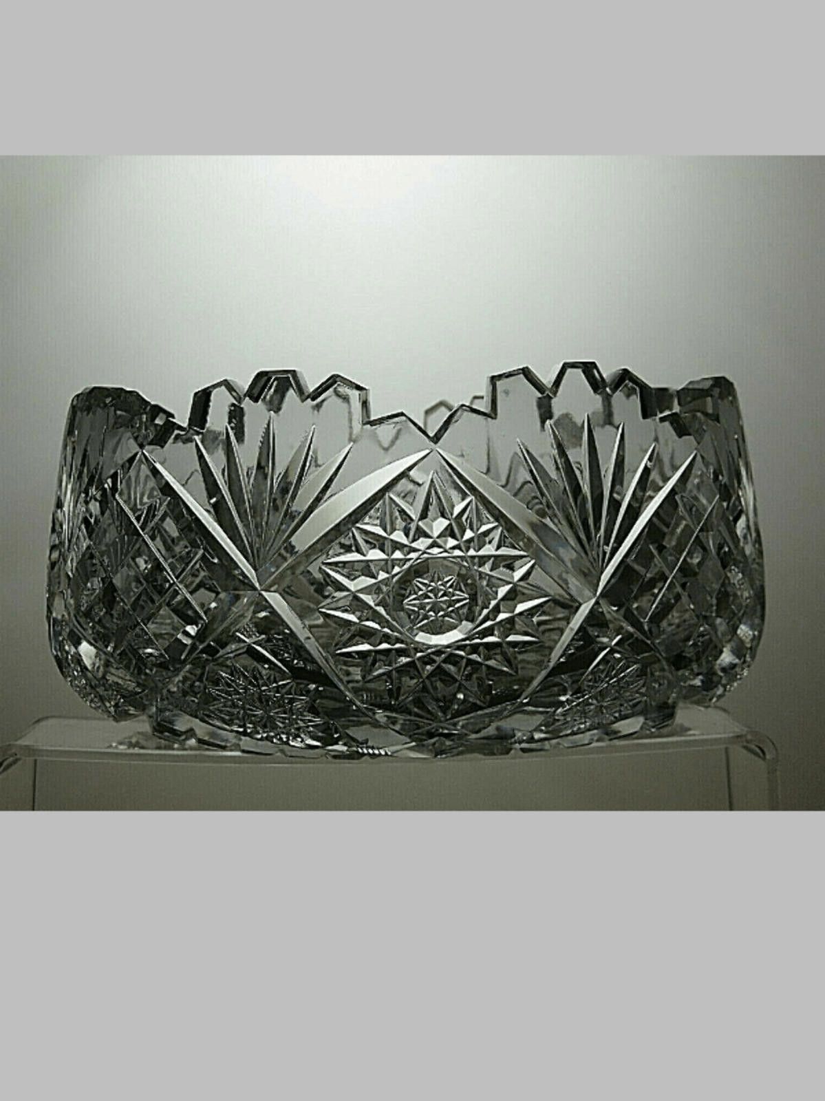 The Unbranded Brand American Brilliant Period Crystal Hobstar Cut Fruit Bowl Size ONE SIZE - 1 Thumbnail