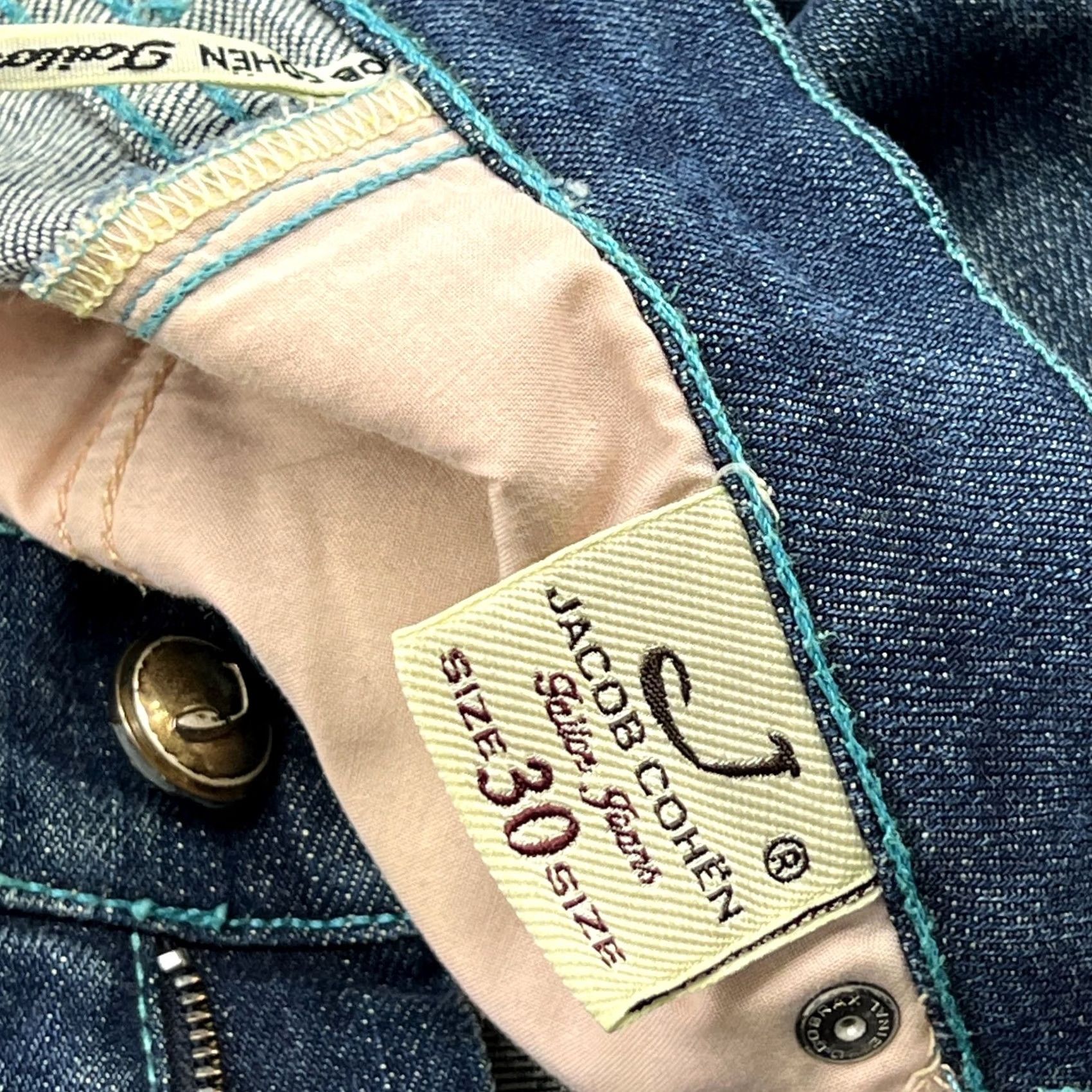 Jacob Cohen Jacob Cohen J711-S Jeans Womens W32 L29 Blue Denim Slim Fit Straight Mid Rise Size 24" / US 00 / IT 34 - 6 Thumbnail