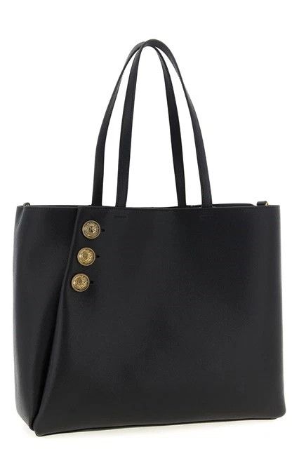 Balmain BALMAIN Emblem Black Leather Tote Bag New Size ONE SIZE - 2 Thumbnail