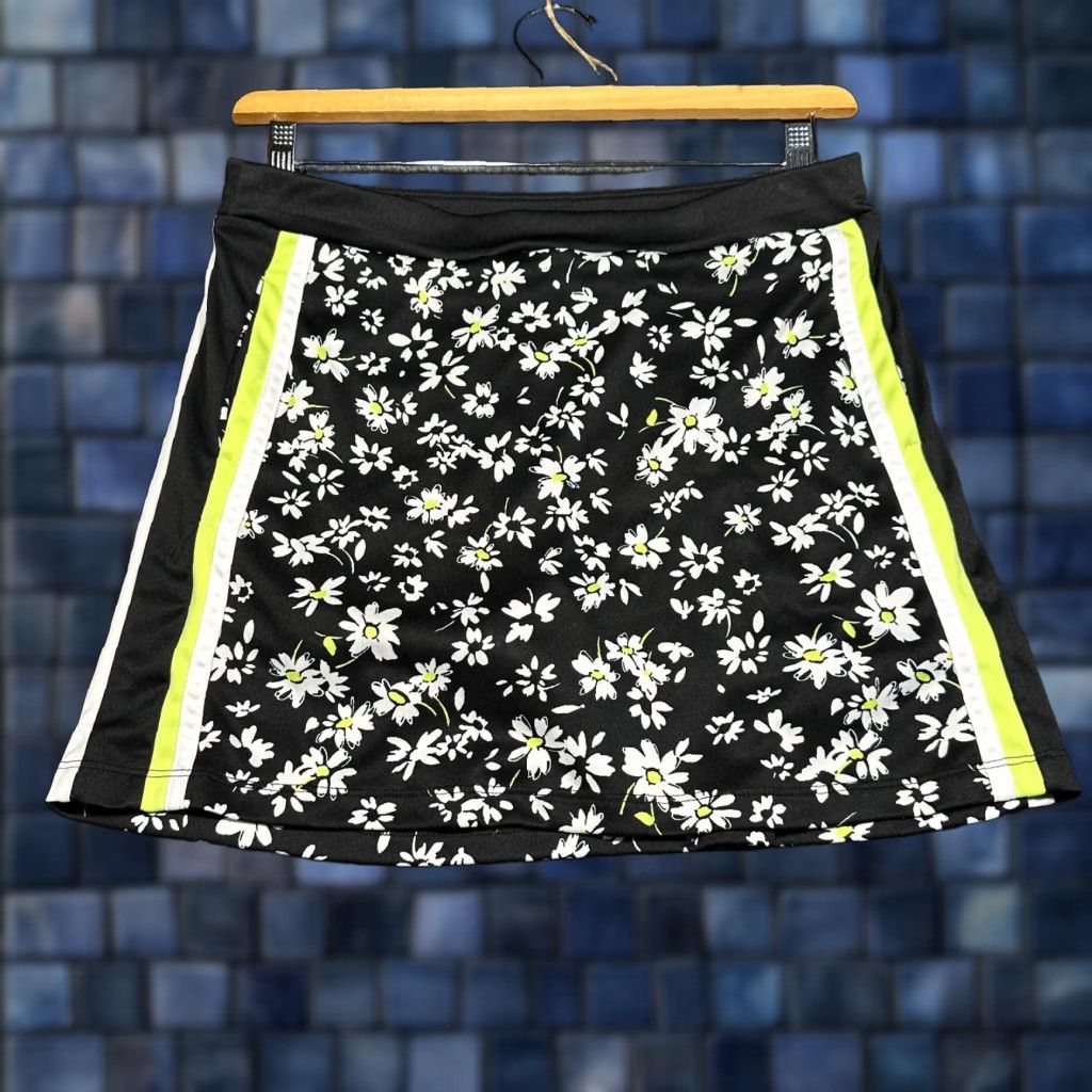 Vintage Grand Slam Skort Womens M Black Floral Pockets Golf Tennis Short Skirt Athletic Activewear Size ONE SIZE - 1 Thumbnail