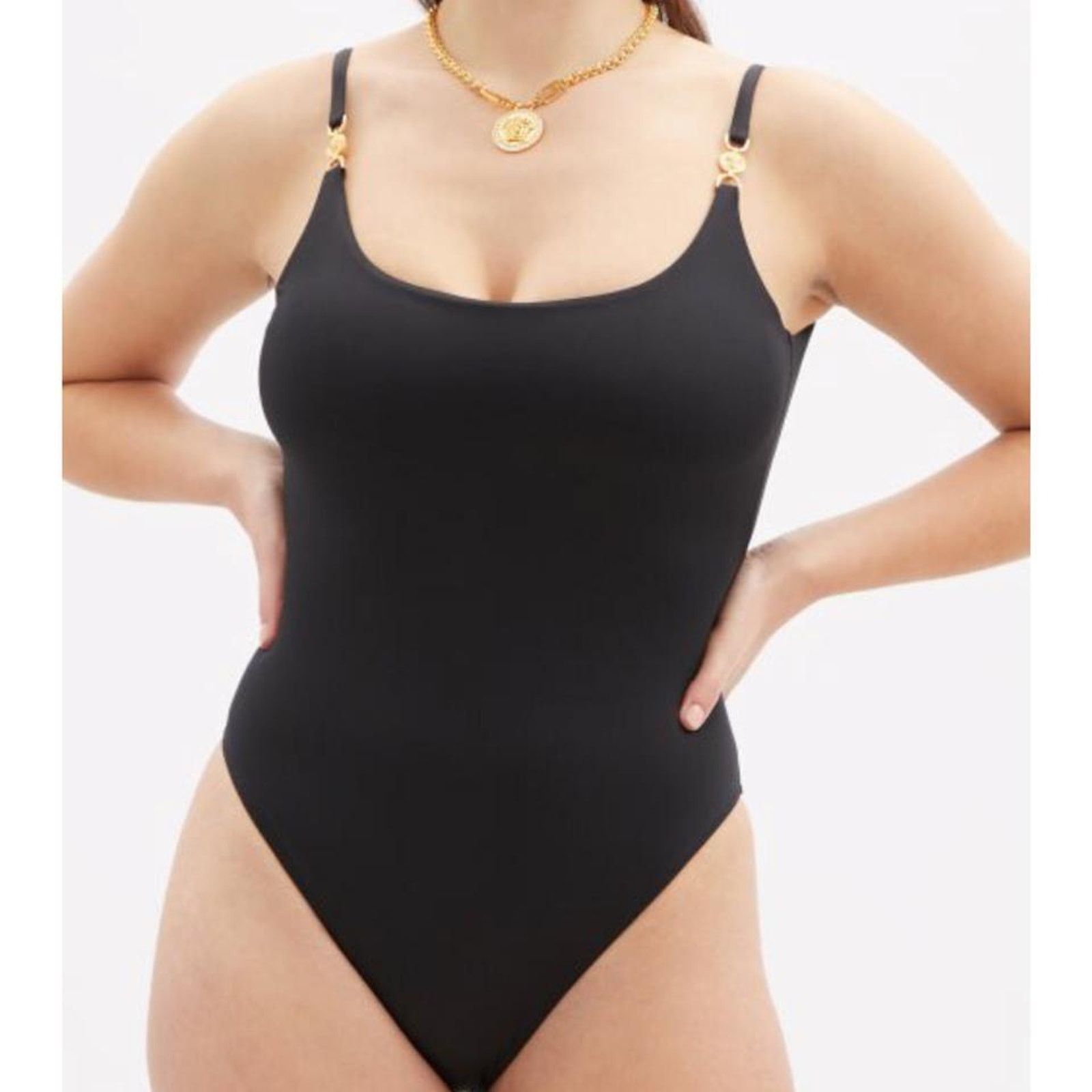 Versace Medusa coin embellished medallion swimsuit bodysuit Size L / US 10 / IT 46 - 2 Thumbnail