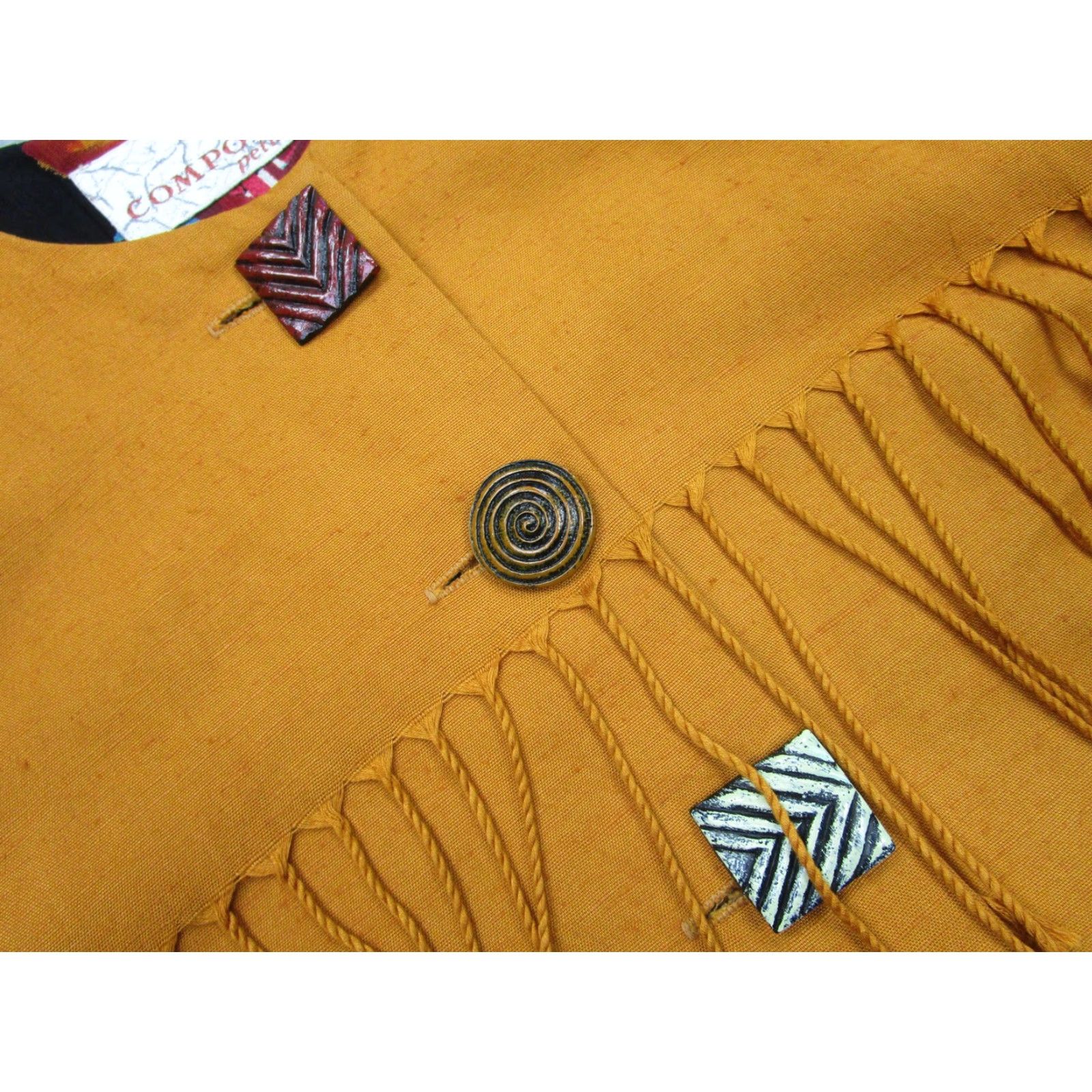 Vintage VINTAGE Componix Petites Jacket Womens 4 Orange Fringe Cropped Boho Made USA 90s Size S / US 4 / IT 40 - 4 Thumbnail