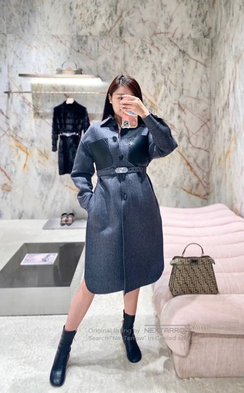 Fendi Fendi Women's Wool Coat Smoky Gray Size XS / US 0-2 / IT 36-38 - 8 Thumbnail
