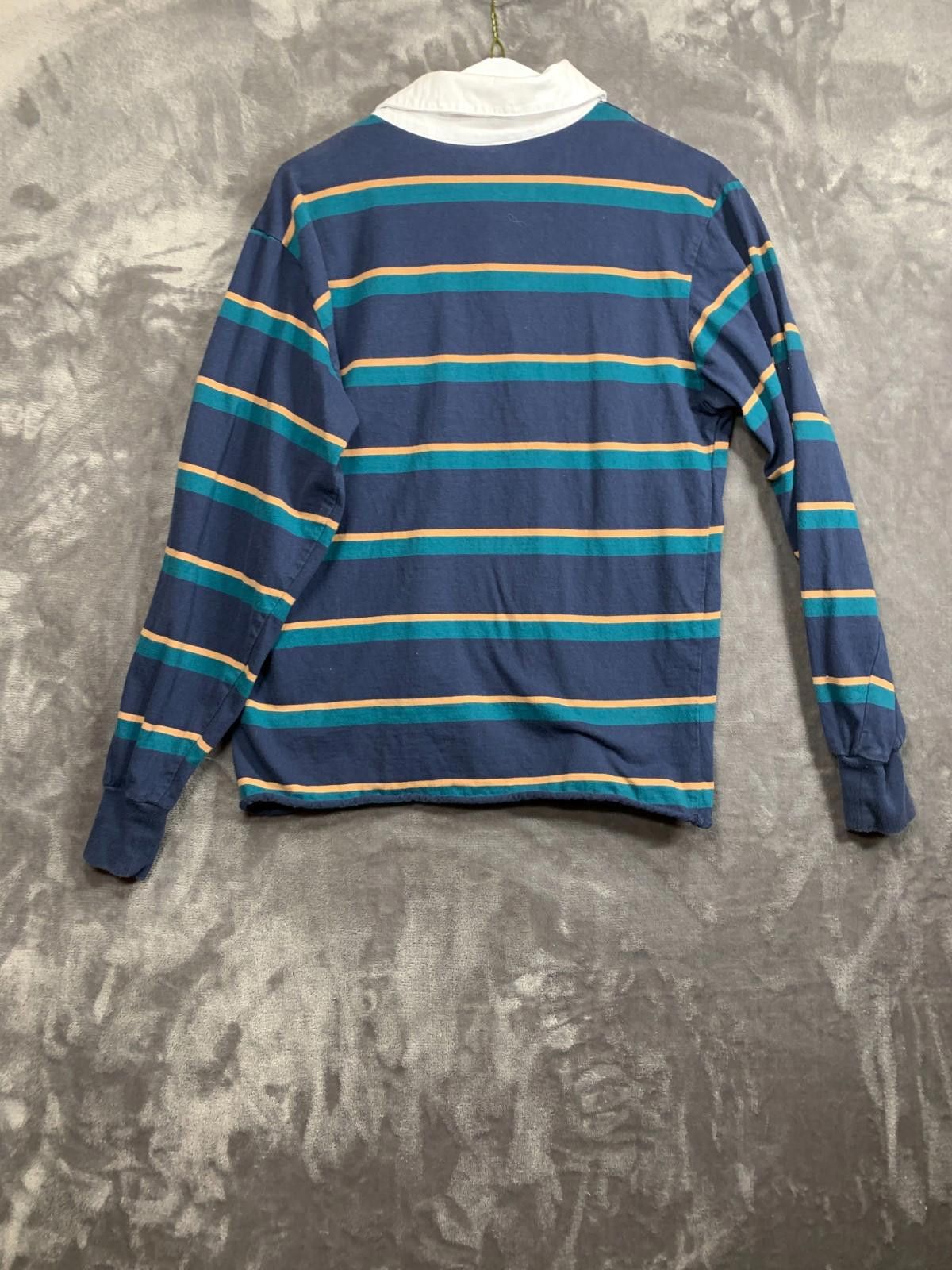 Designer Wild Fable Polo Shirt Men XS Striped Blue Collar LS (#108) Size US XS / EU 42 / 0 - 5 Thumbnail