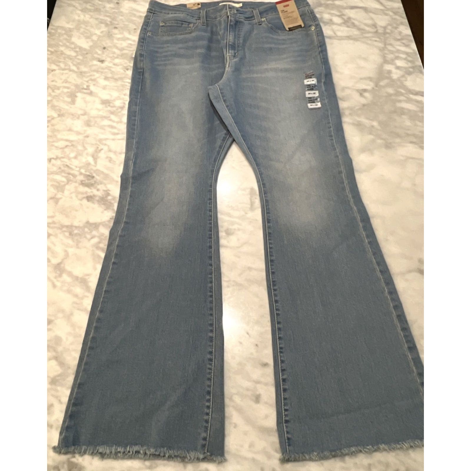 Levi's VINTAGE LEVI'S 726 Jeans Women’s Size 34 x 32 Flare Slim High Rise Blue Stretch NWT Size 24" / US 00 / IT 34 - 2 Thumbnail