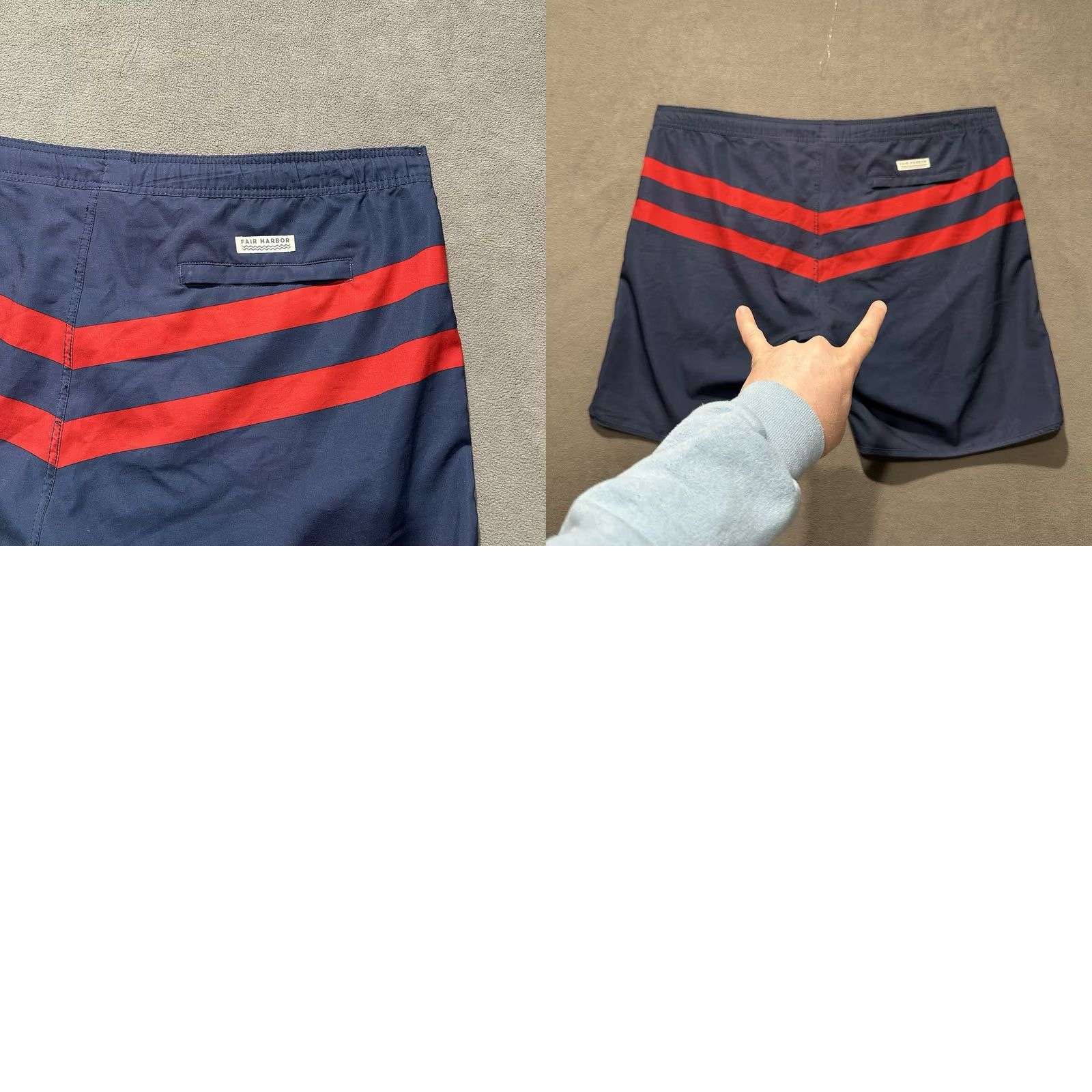 Vintage Fair Harbor The Anchor Swim Trunks Mens 2XL XXL Blue Striped Lined 44x8" FAIR Size US 39 - 9 Thumbnail