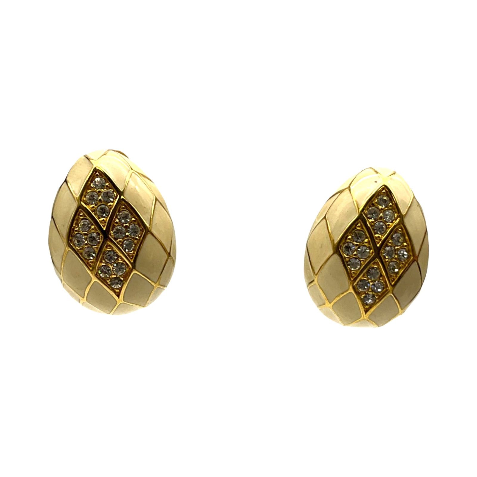 Other JOAN RIVERS Vintage Gold-Plated Pave Crystal Mosaic Earrings Size ONE SIZE - 1 Thumbnail
