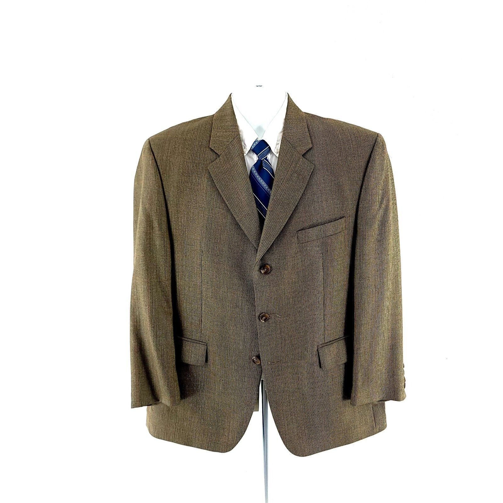 Ralph Lauren Ralph Lauren Wool Silk Tan Green Check W/ Orange Red Windowp Size 42R - 4 Thumbnail