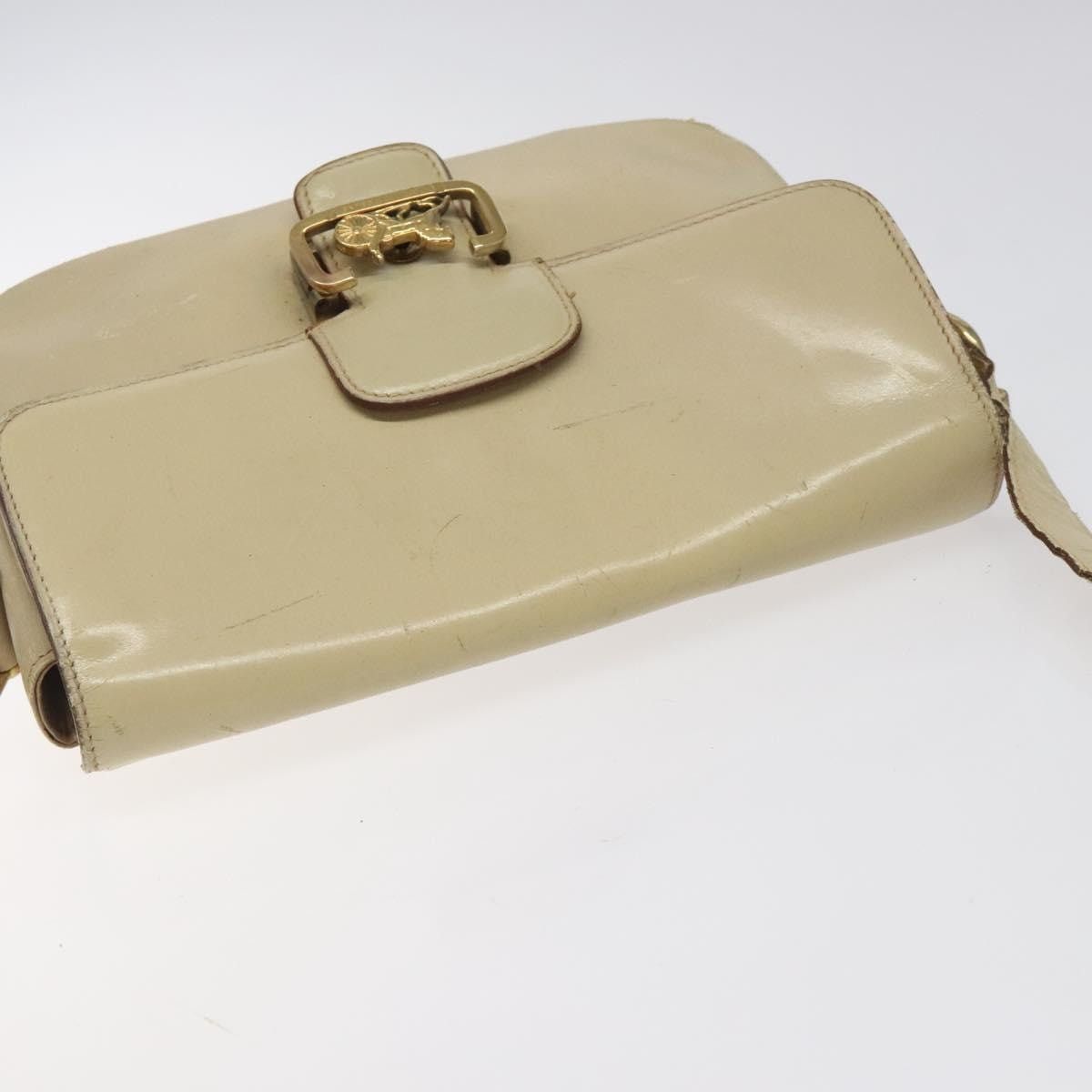 Celine CELINE Shoulder Bag Leather White Gold Size ONE SIZE - 6 Thumbnail
