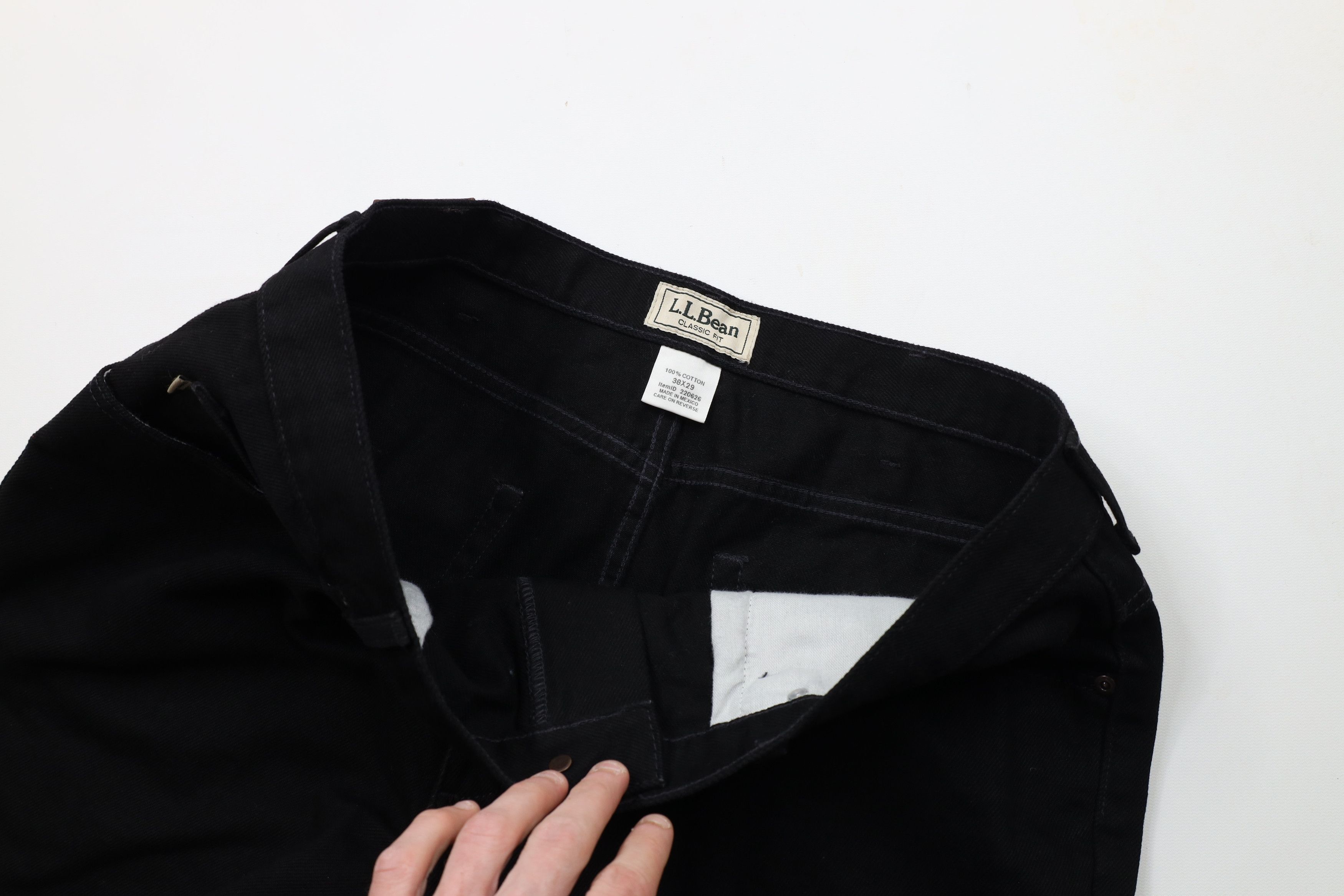 L.L. Bean × Vintage Vintage 90s LL Bean Classic Fit Denim Jeans Black Cotton Size US 38 / EU 54 - 8 Thumbnail