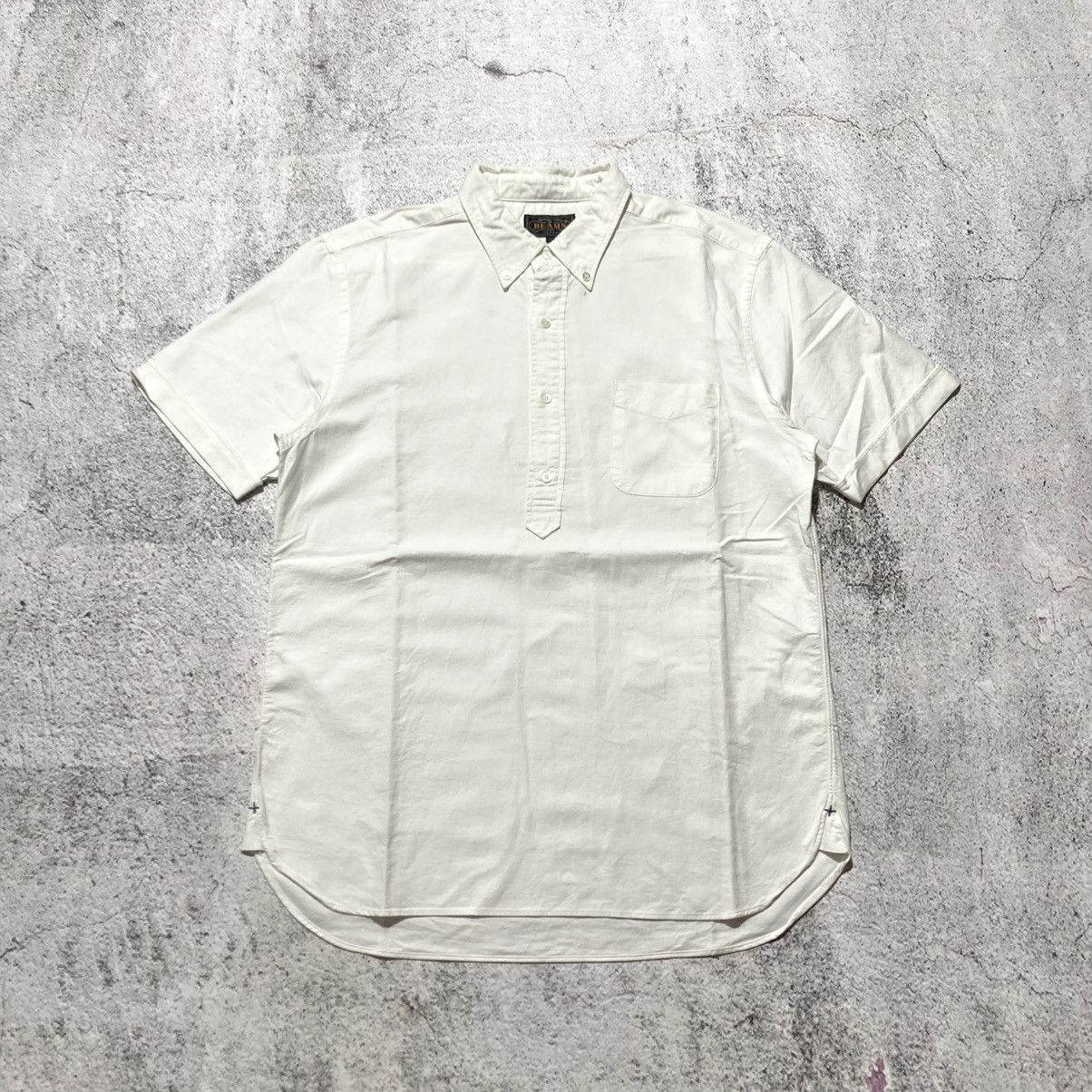 Beams Plus 🇯🇵 2000s Beams Plus Japan Oxford Halfbutton Shirt White Size US L / EU 52-54 / 3 - 1 Thumbnail