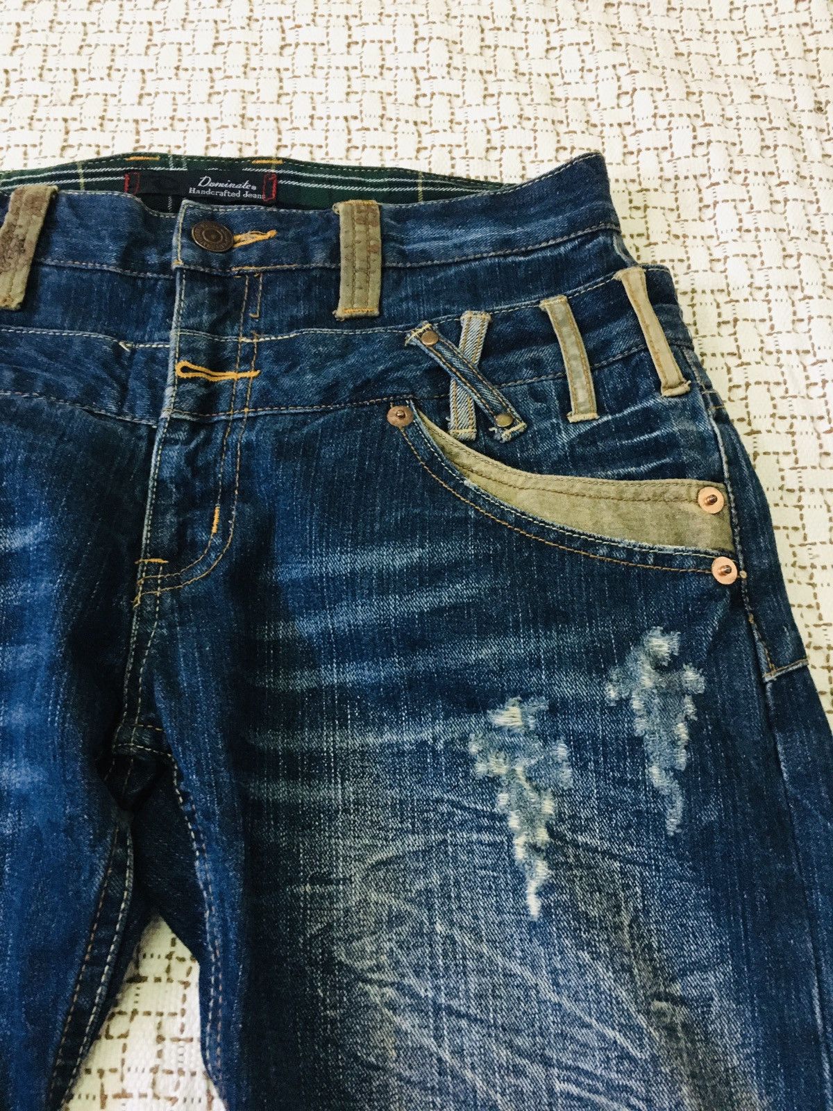 Japanese Brand × PPFM Dominate Love Rock Double Waist Handcrafted Jeans (17) Size US 32 / EU 48 - 7 Thumbnail