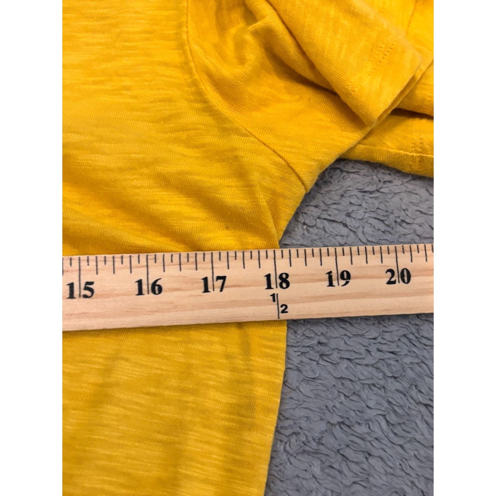 Express Express Blouse Womens M Yellow Short Sleeve Ruched Drawstring Front Regular Fit Bell Sleeve Shirt Size M / US 6-8 / IT 42-44 - 3 Thumbnail