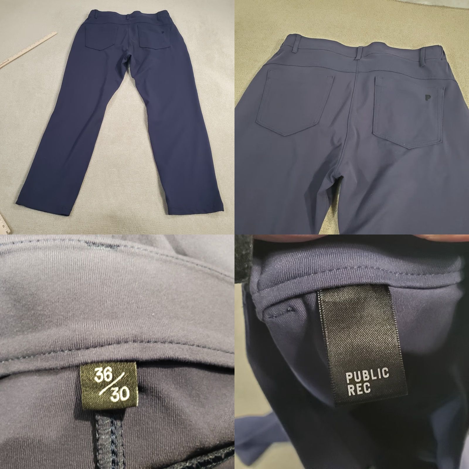 Vintage Public Rec Pants Mens 36x30 Blue Straight Performance Lightweight Nylon Spandex Chino Pants Size US 36 / EU 52 - 8 Thumbnail