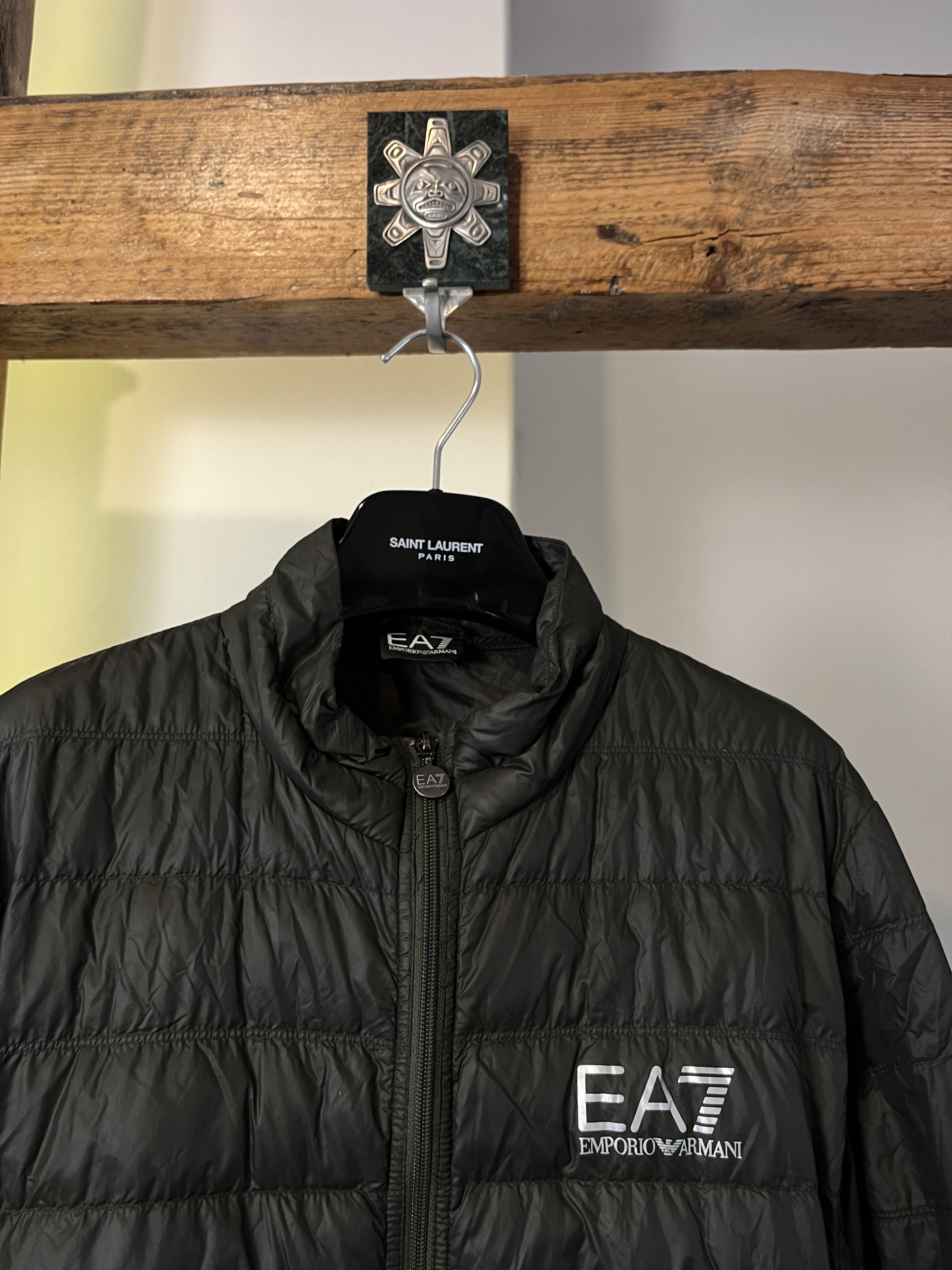 Emporio Armani Emporio Armani Green Khaki Light Down Jacket Size US XL / EU 56 / 4 - 4 Thumbnail