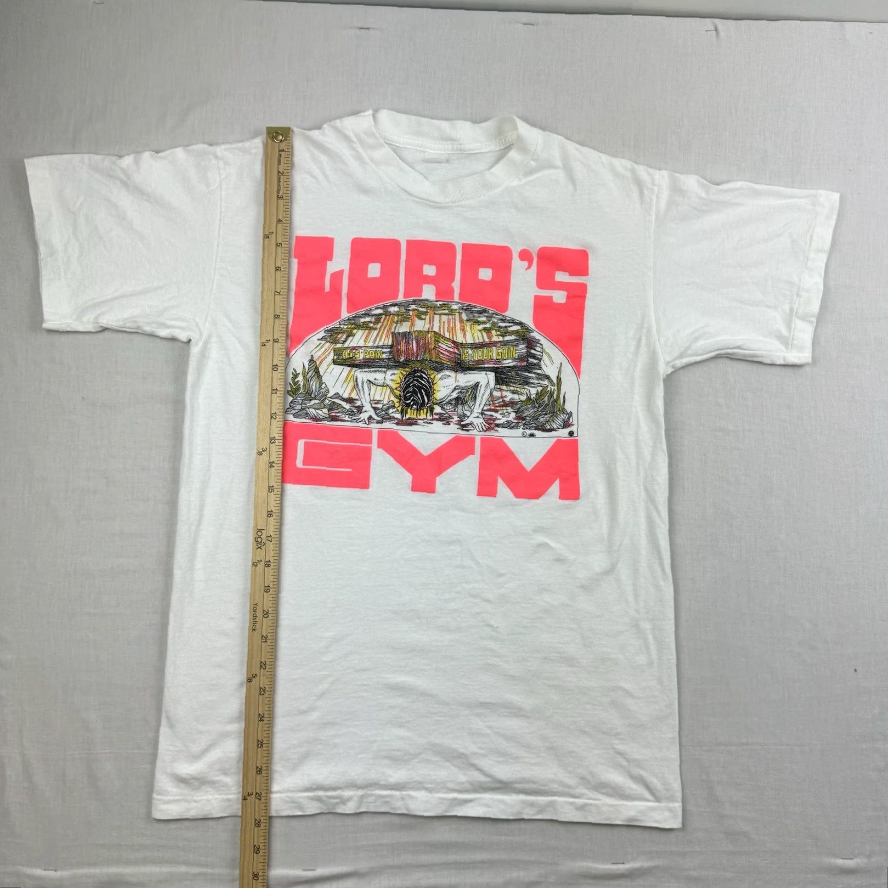 Vintage VINTAGE Lords Gym Shirt Adult Medium White 90s Jesus Christ Religion Mens Size US M / EU 48-50 / 2 - 5 Thumbnail