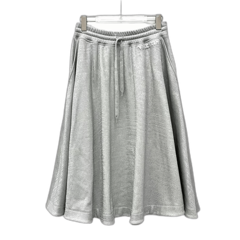 Valentino Silver Drawstring Casual Skirt by Valentino Size 24" / US 00 / IT 34 - 1 Thumbnail