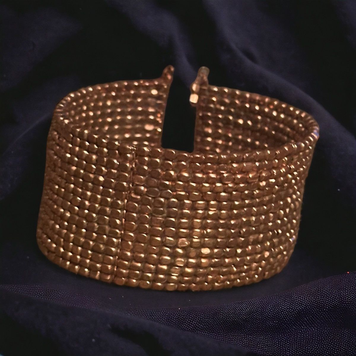 Other Copper tone seed bead stacked bangle cuff bracelet Size ONE SIZE - 1 Thumbnail