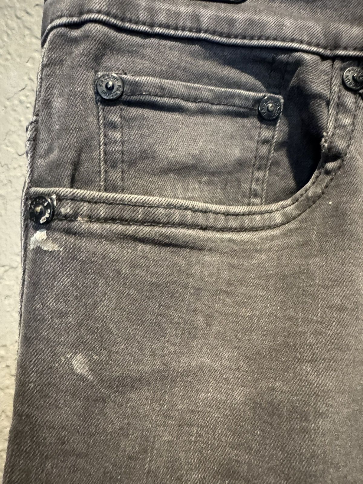 Pacsun Faded Black Stretchy Pacsun Ribbed Biker Denim Skinny Jeans Size US 30 / EU 46 - 4 Thumbnail