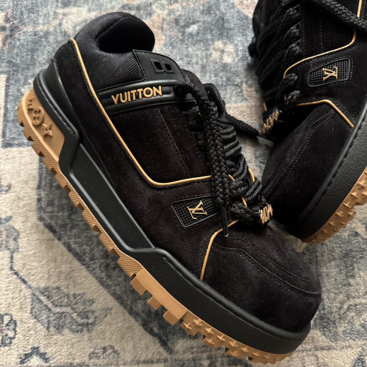 Louis Vuitton LV Louis Vuitton Maxi Trainer Black Brown Suede Black sz 12 Size US 12 / EU 45 - 2 Thumbnail