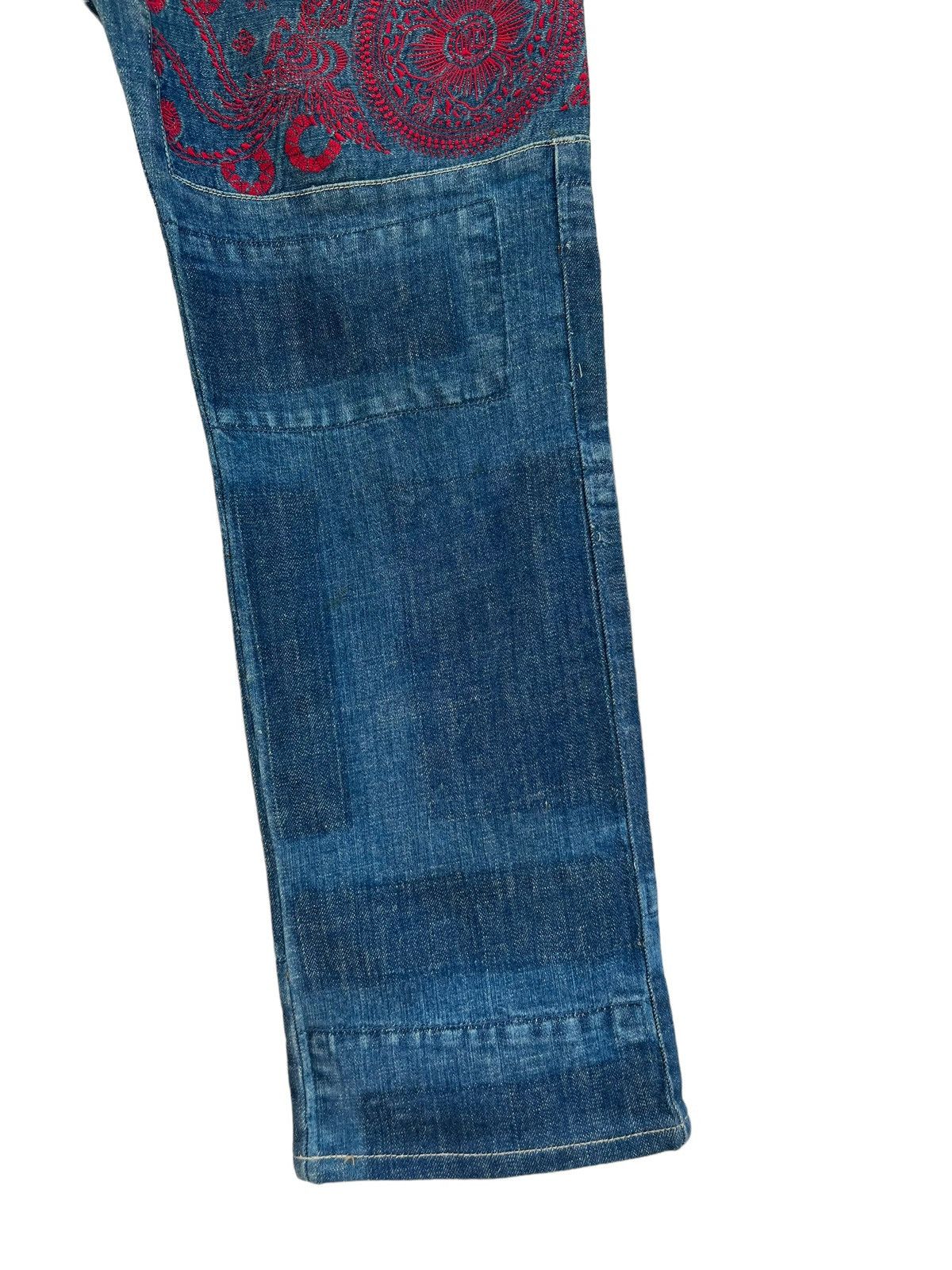 Vintage Japan Brand Etienne Ozeki Patchwork Embroidery Denim Jeans Size US 30 / EU 46 - 12 Thumbnail