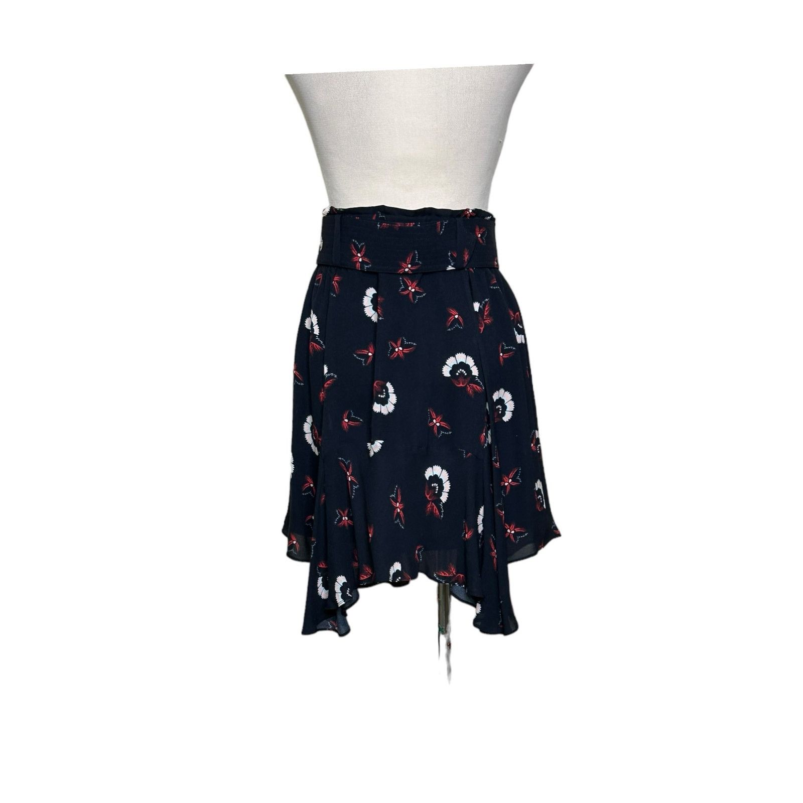 A.L.C. A.L.C blue floral belted handkerchief mini skirt size 2 Size 26" / US 2 / IT 38 - 7 Thumbnail