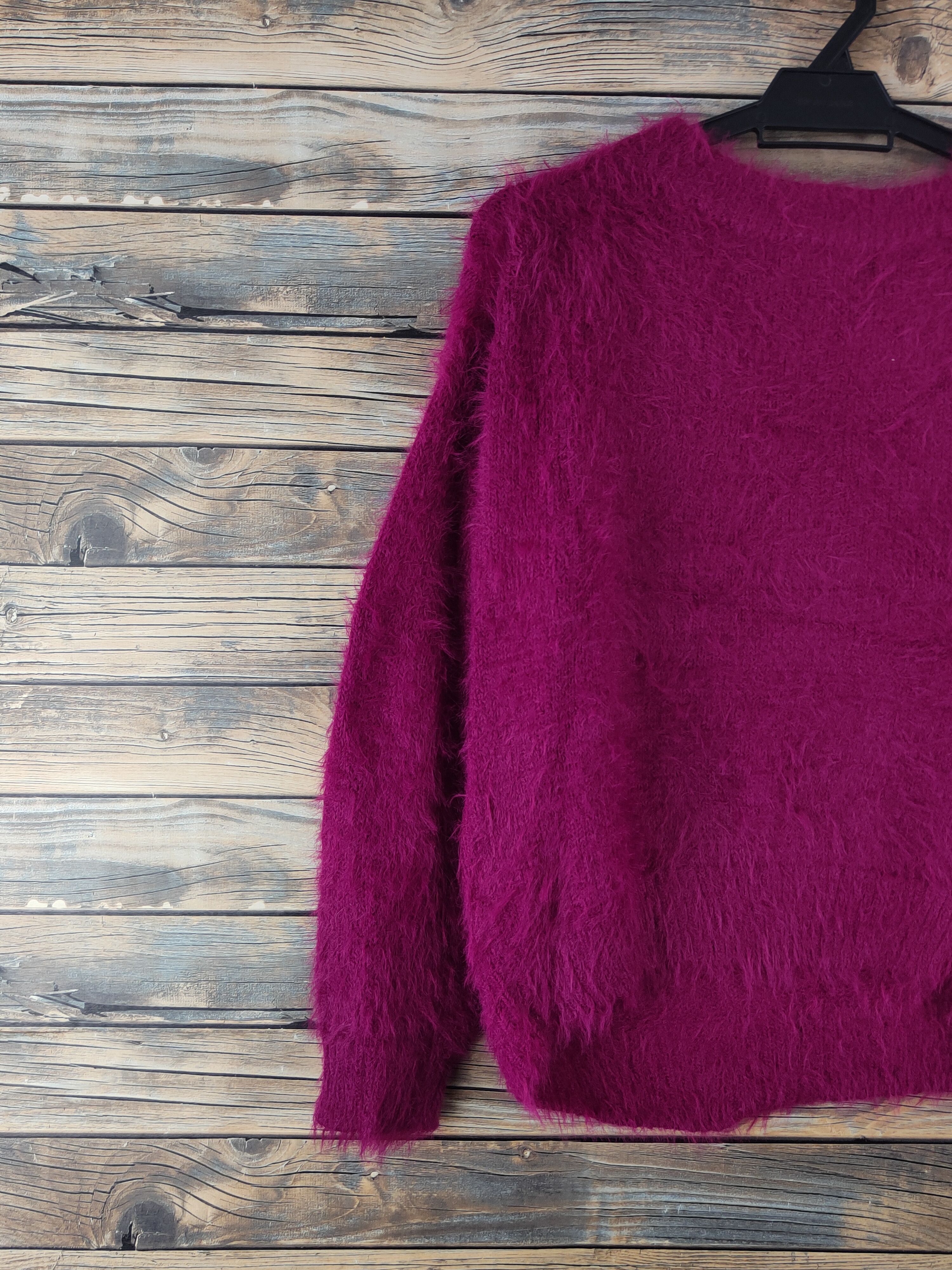 LOWRYS FARM DL Lowry's Farm Purple Fur Mohair shaggy Knitwear #46-923 Size M / US 6-8 / IT 42-44 - 8 Thumbnail