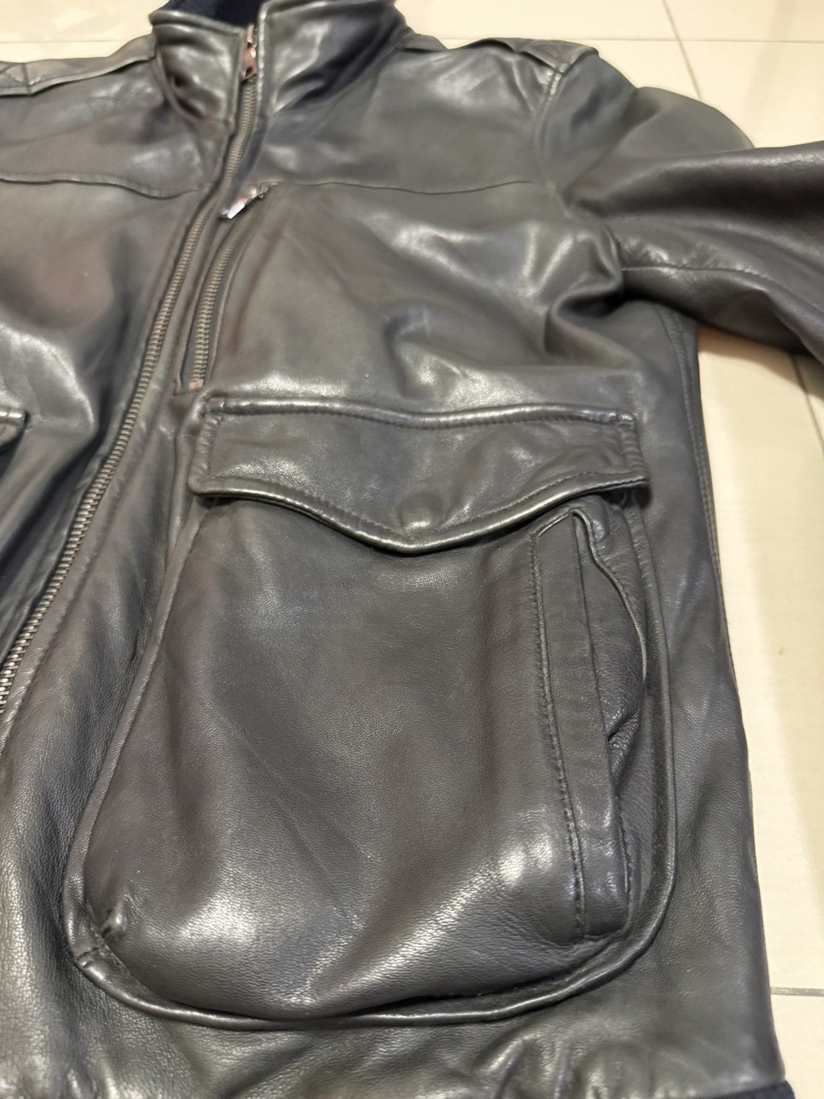 Ships Jet Blue SHIPS JET BLUE Sheepskin Leather Jacket Size US M / EU 48-50 / 2 - 2 Thumbnail