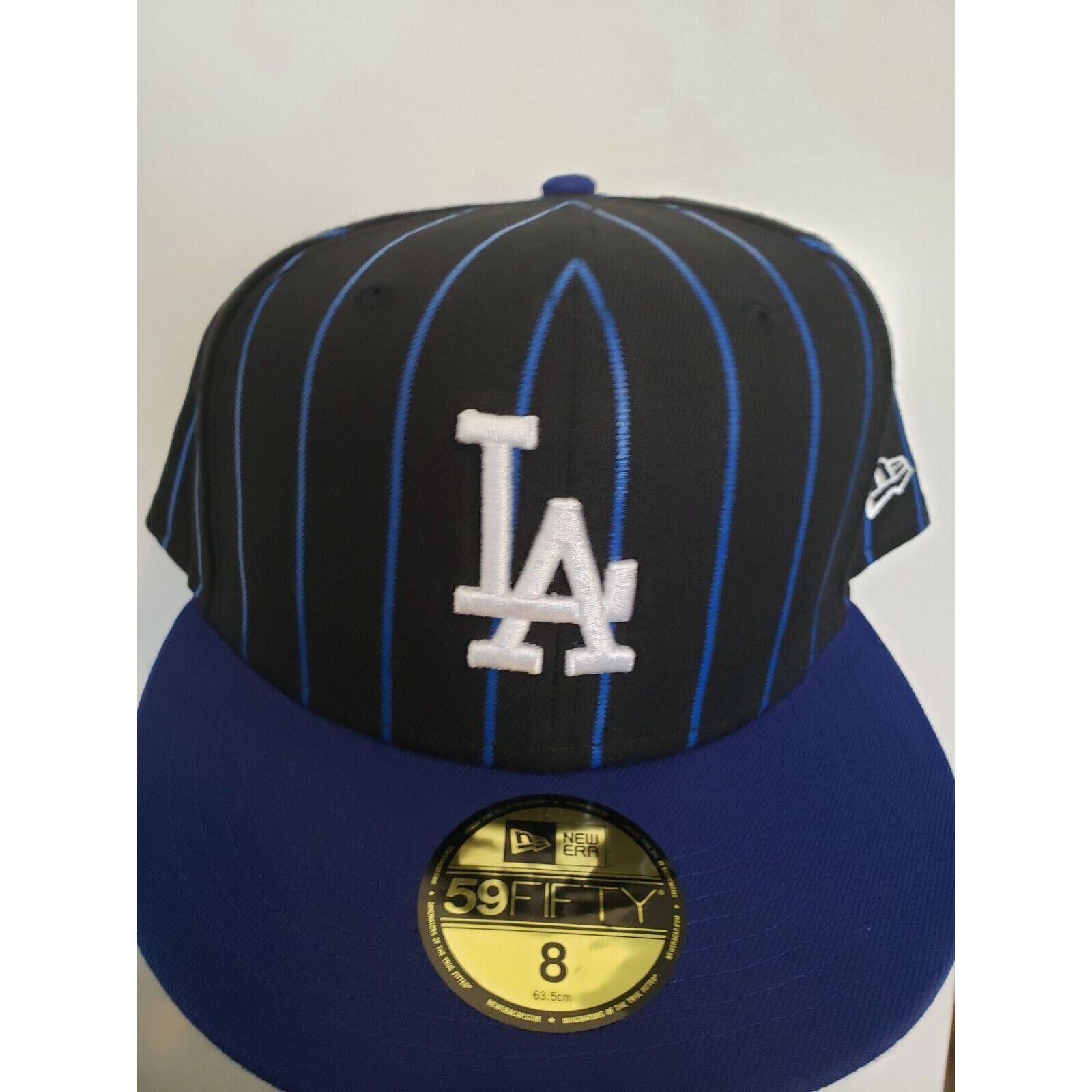 New Era Los Angeles Dodgers Hat Pinstripe Size 8 Black 5950 New Era Size ONE SIZE - 1 Thumbnail