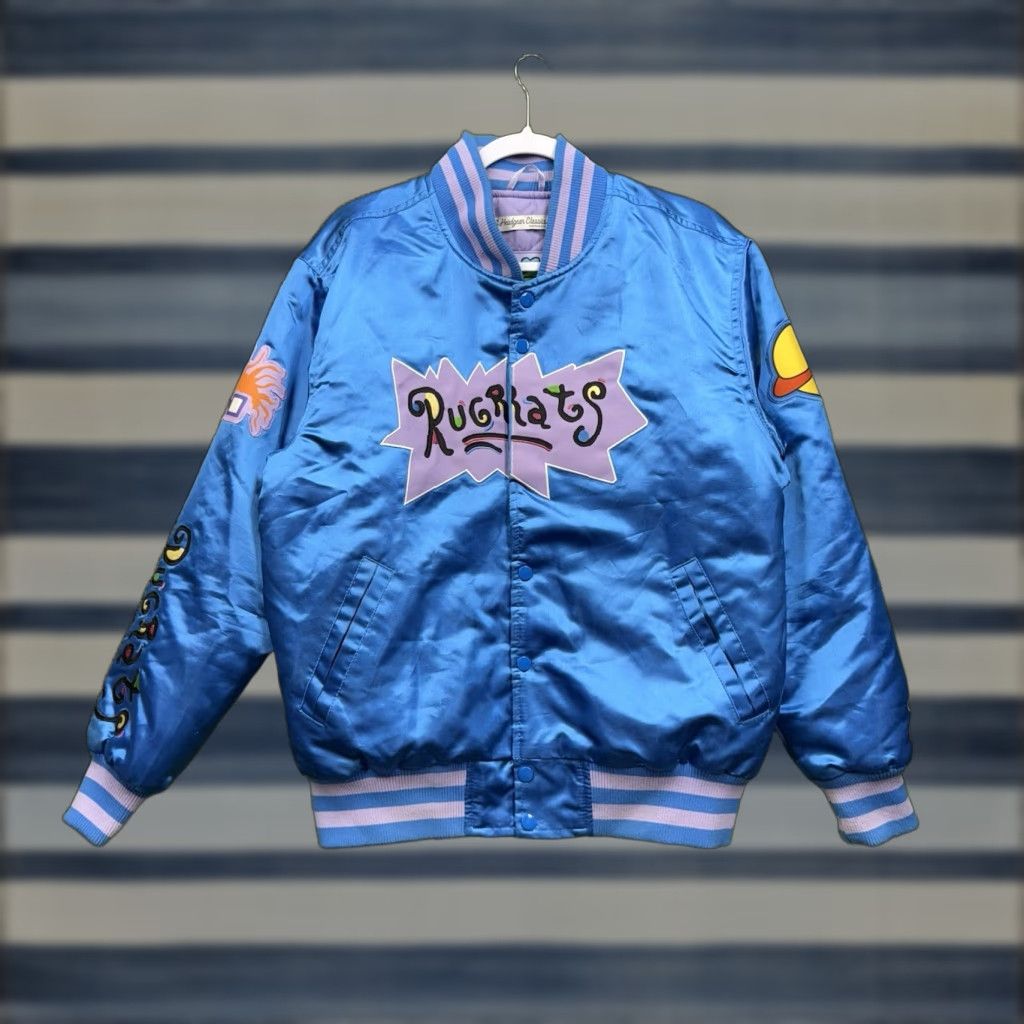 Nickelodeon Headgear Classics Satin Jacket Mens Medium Blue Nickelodeon RUGRATS Varsity y2k Size US M / EU 48-50 / 2 - 1 Thumbnail