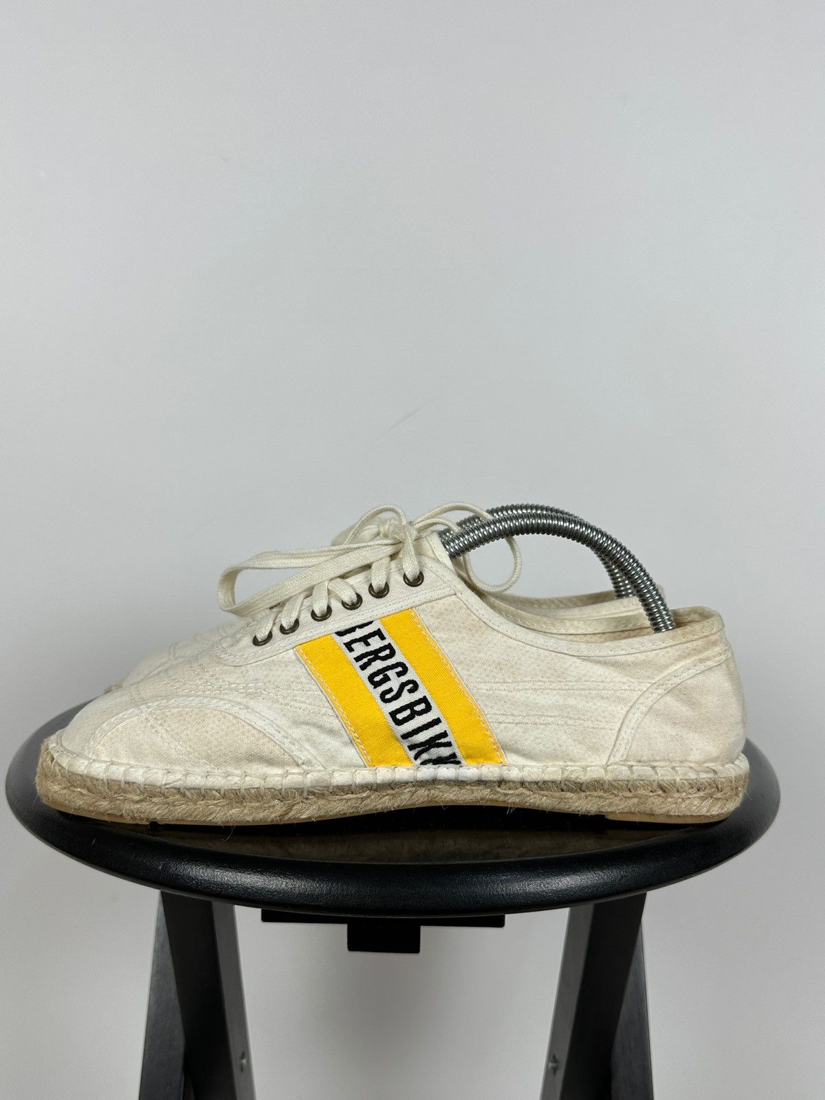 Dirk Bikkembergs Bikkembergs Lace Up Espadrilles Canvas Jute Sole Logo Stripe Size US 6 / EU 39 - 2 Thumbnail