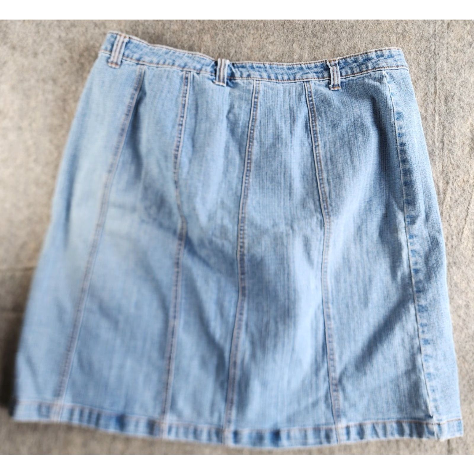 Denime VINTAGE Forenza Skirt Denim Women 20 Long Maxi 90s Pockets Slit Blue Cotton Shirt none Size 42" / US 20 - 3 Thumbnail