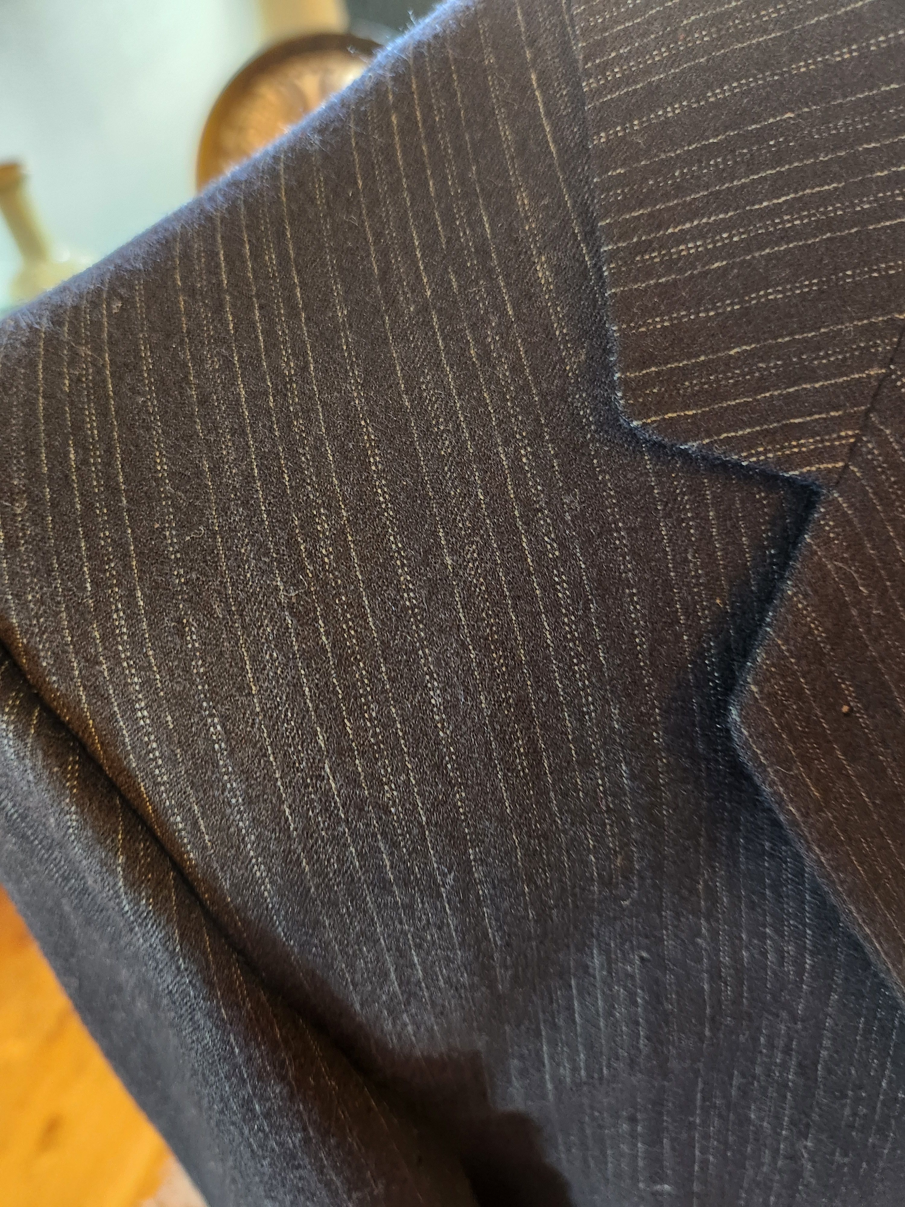 Dior Vintage 70's Men's 100% Wool Blue Pinstriped Blazer Size 42R - 3 Thumbnail