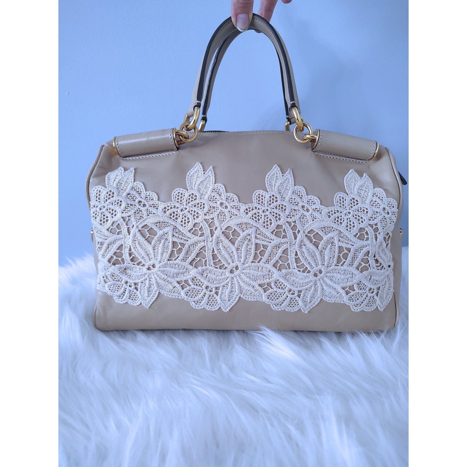 Dolce & Gabbana Dolce & Gabbana leather/lace shoulder bag EUC Size ONE SIZE - 4 Thumbnail
