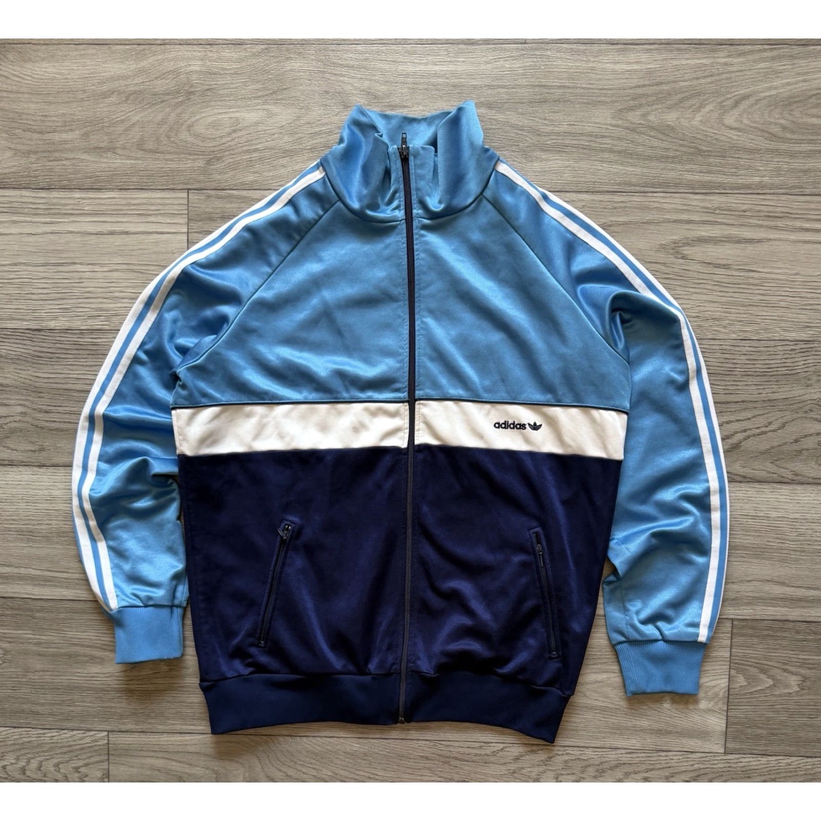 Adidas VINTAGE Adidas West Germany Full Zip Track Jacket Mens Large 1980s Blue Cotton Blend Germany D7 Large 9/10 Size US L / EU 52-54 / 3 - 2 Thumbnail