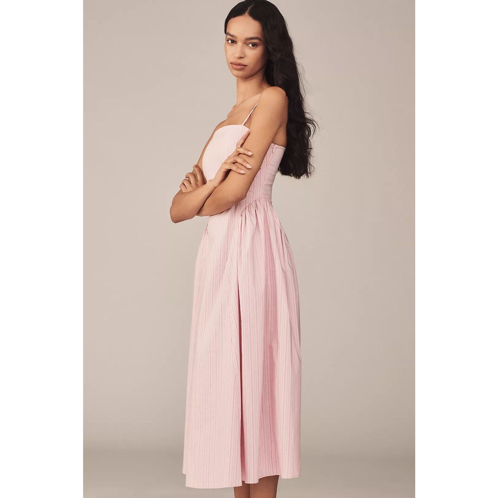 Anthropologie NWT Maeve Sleeveless Fitted A-Line Midi Dress $168 X-LARGE Size XL / US 12-14 / IT 48-50 - 3 Thumbnail