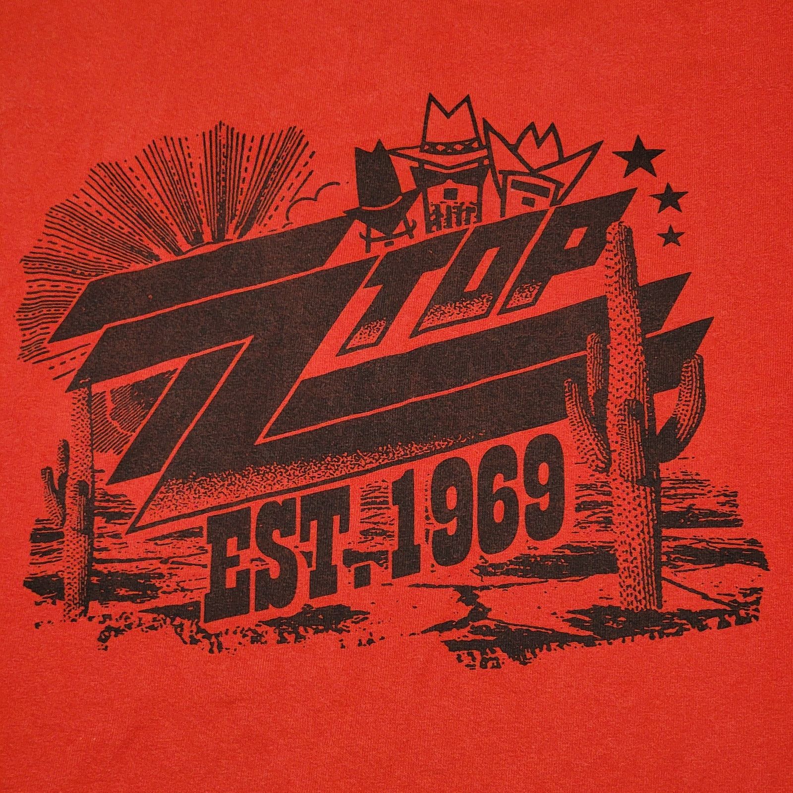 Gildan ZZ Top Red Unisex Tee (Gildan) "Est. 1969" - Size Small Size US S / EU 44-46 / 1 - 2 Thumbnail