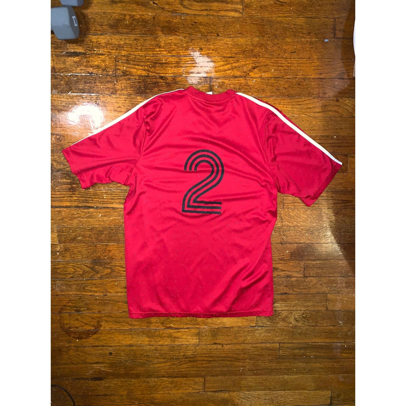 Adidas Adidas Soccer Jersey Demons #2 Red White Large Climalite Size US L / EU 52-54 / 3 - 8 Thumbnail
