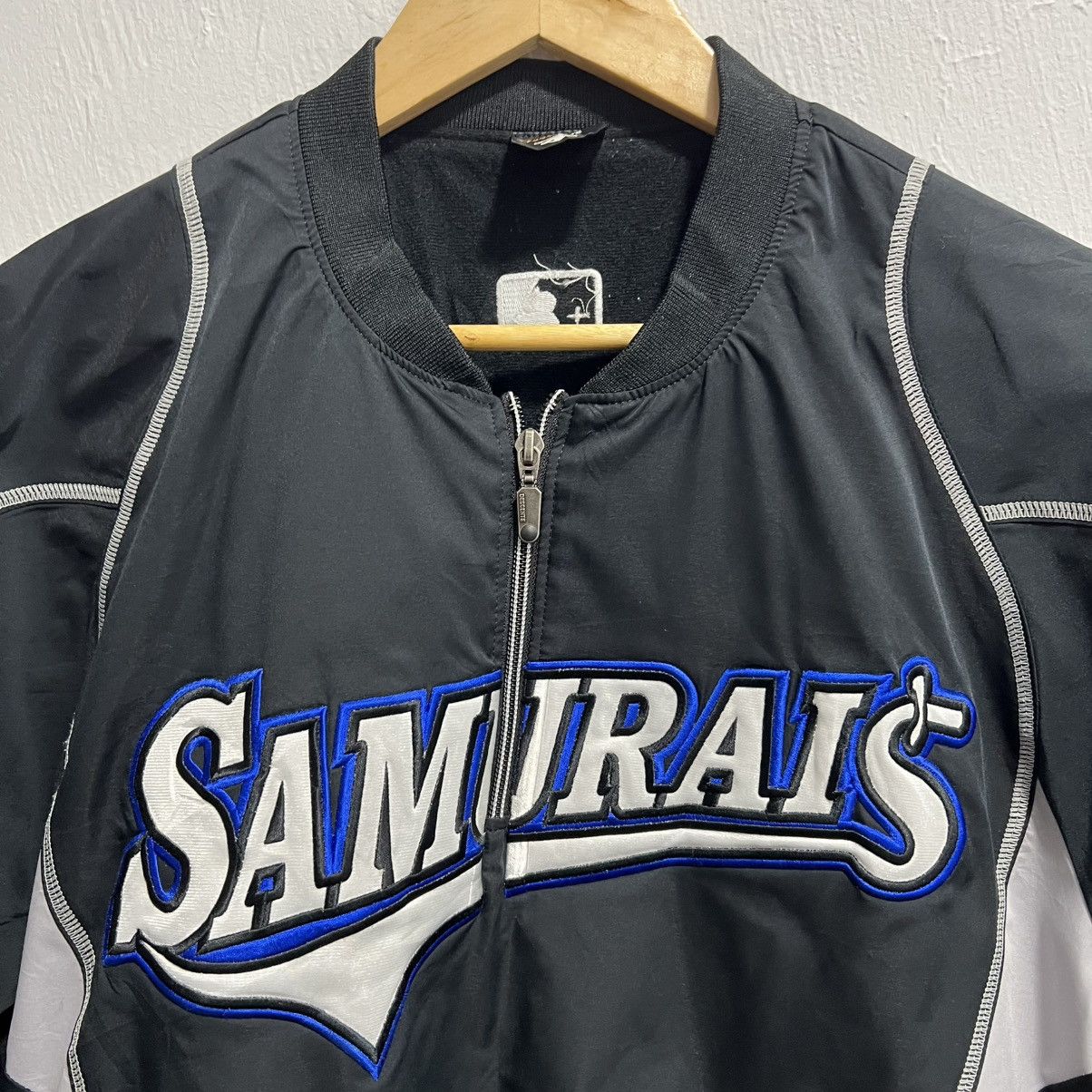 NBA Vintage Japanese Samurais Basebal Windbreaker Jacket Halfzip Size US L / EU 52-54 / 3 - 2 Thumbnail