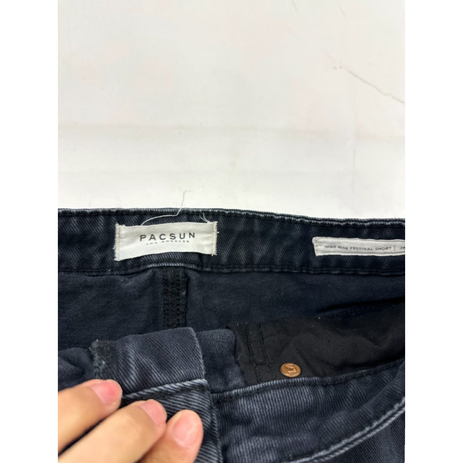 Pacsun Pacsun Shorts Womens 28 Black Denim High Rise Cut-Off Distressed 5-Pocket Button Closure 100% Cotton Festival Casual Summer PacSun Womens) Size 28" / US 6 / IT 42 - 3 Thumbnail