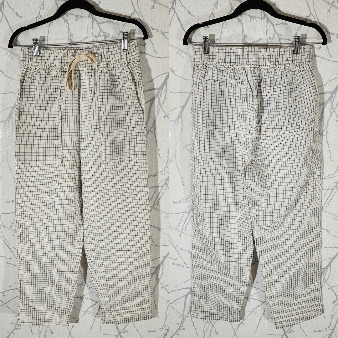 Other Laude The Label White Checkered Cotton Linen Blend Lenora P Size 30" / US 8 / IT 44 - 2 Thumbnail
