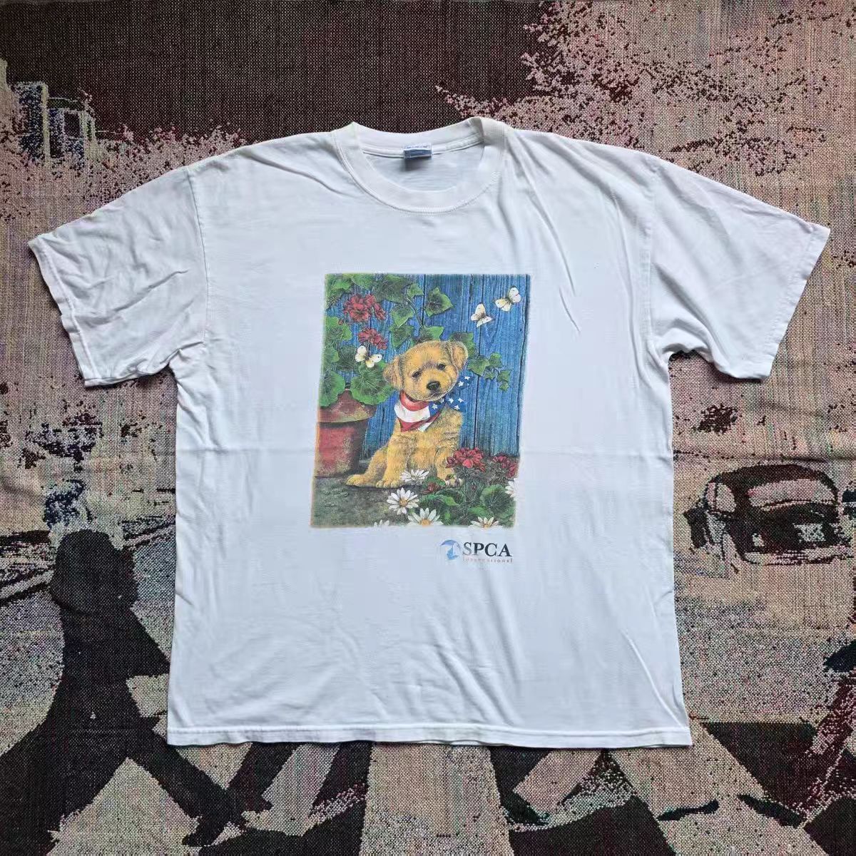 Vintage White washed vintage puppy print t-shirt Size US M / EU 48-50 / 2 - 1 Thumbnail