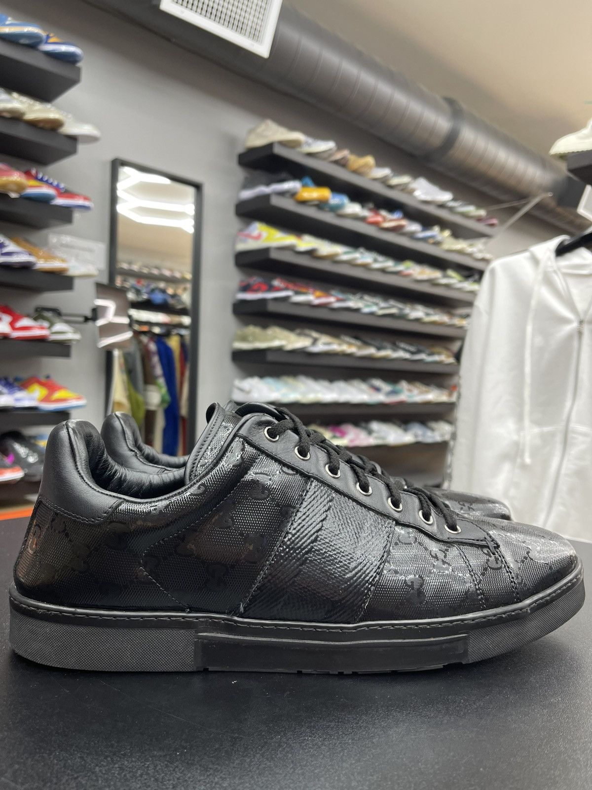 Gucci Size 13US/12.5G - Gucci GG Monogram Guccissima Low 'Black' Size US 13 / EU 46 - 3 Thumbnail