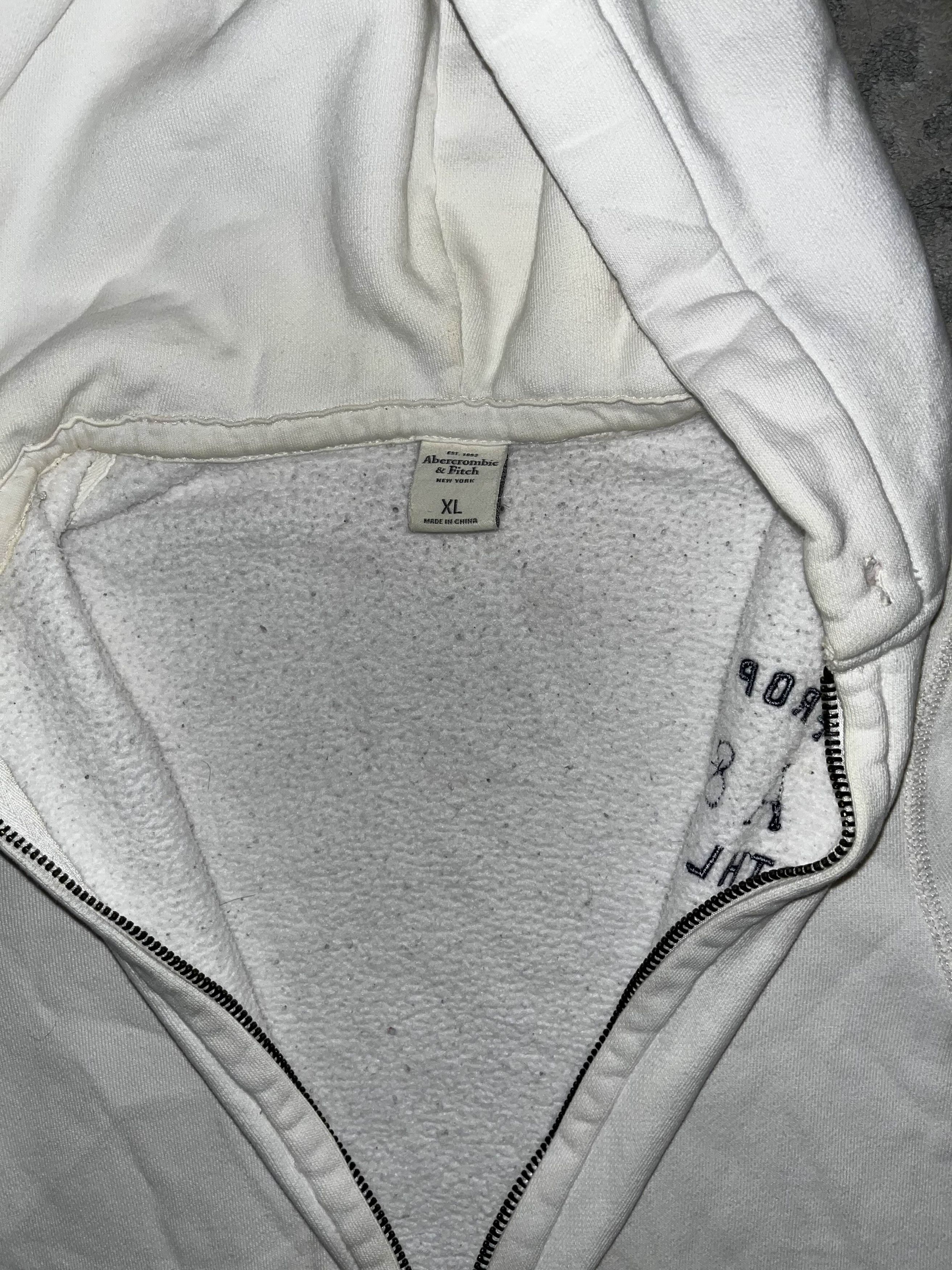 Abercrombie & Fitch Y2K Abercrombie & Fitch Chunky White Zip Up Sweater Size XL / US 12-14 / IT 48-50 - 3 Thumbnail