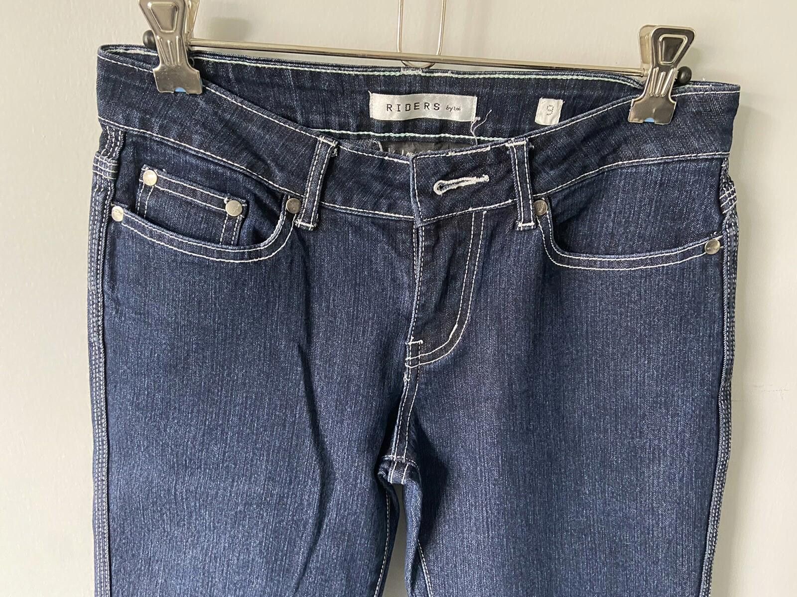 Designer Lee Riders Dark Blue Denim Jeans Low Rise Y2K Skinny Size 9 Size 28" / US 6 / IT 42 - 6 Thumbnail