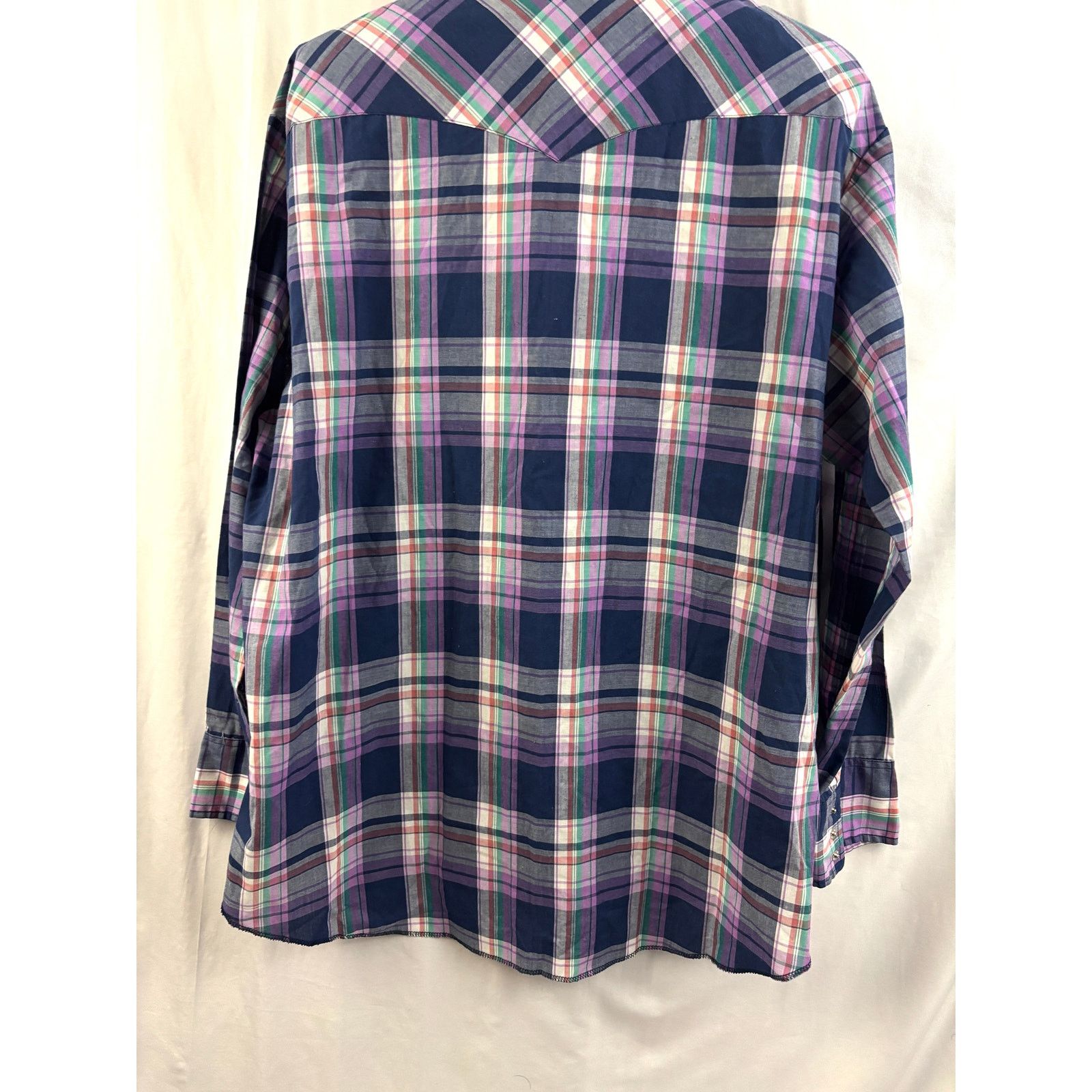 Wrangler Vintage Wrangler Western Pearl Snap Shirt Mens XL Plaid Size US XL / EU 56 / 4 - 2 Thumbnail