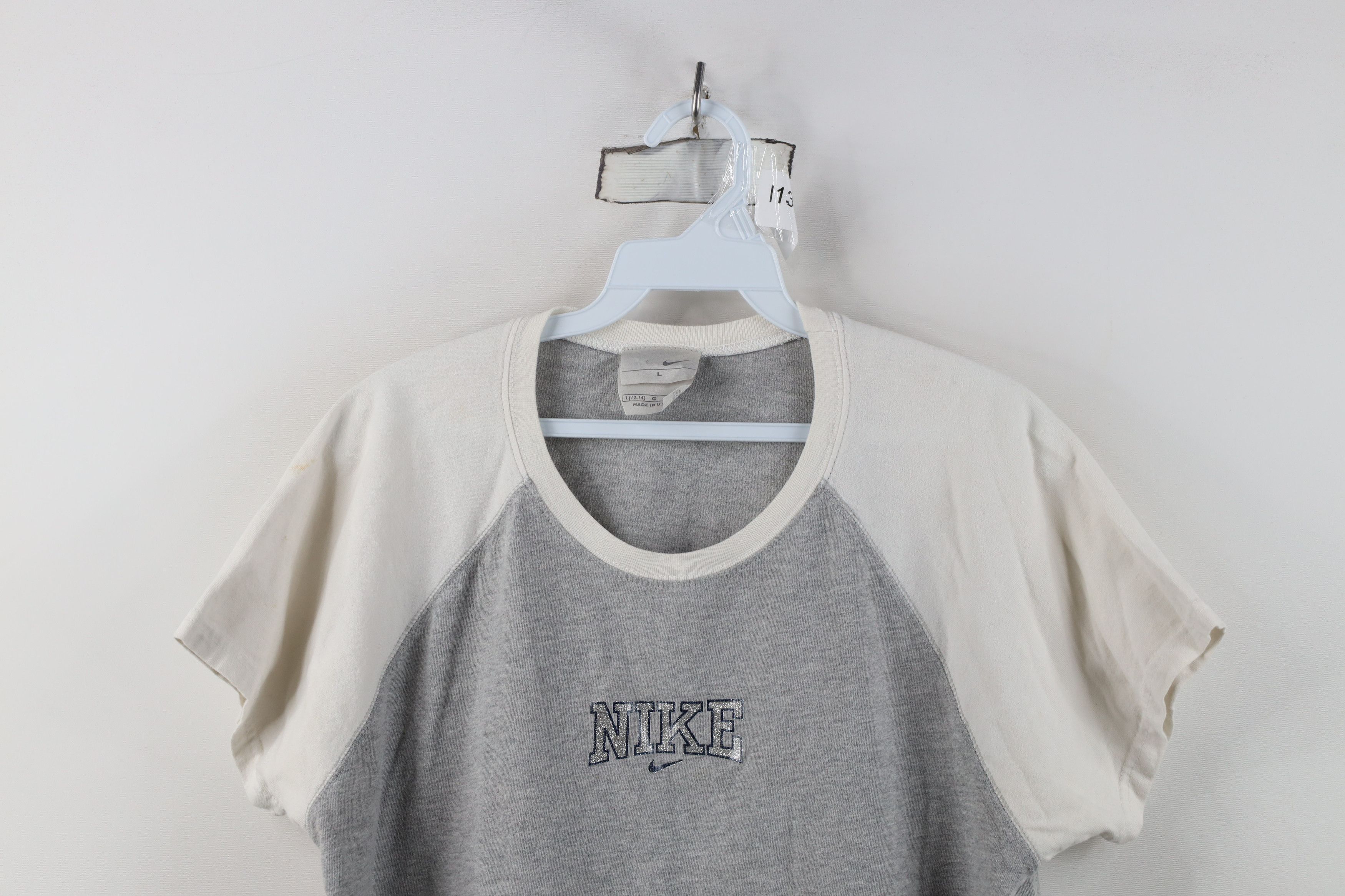 Nike Vintage Y2K Nike Scott Center Swoosh Crop Raglan T-Shirt Size L / US 10 / IT 46 - 2 Thumbnail